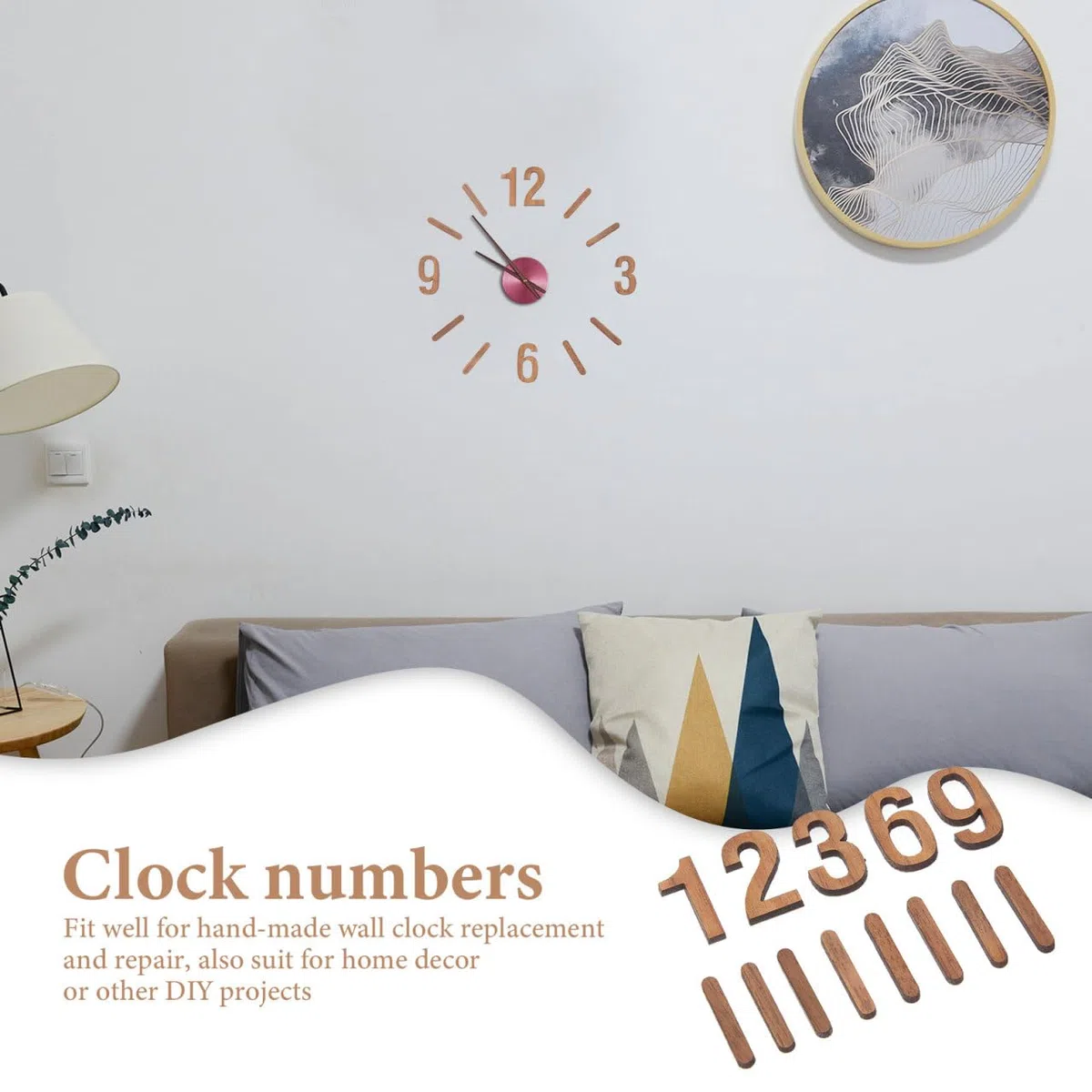 EXCEART Reloj de pared DIY juego de números 2,50 x 1,40 x 0,30 cm números de repuesto para relojes de pared reparación sala de estar dormitorio comedor decoración