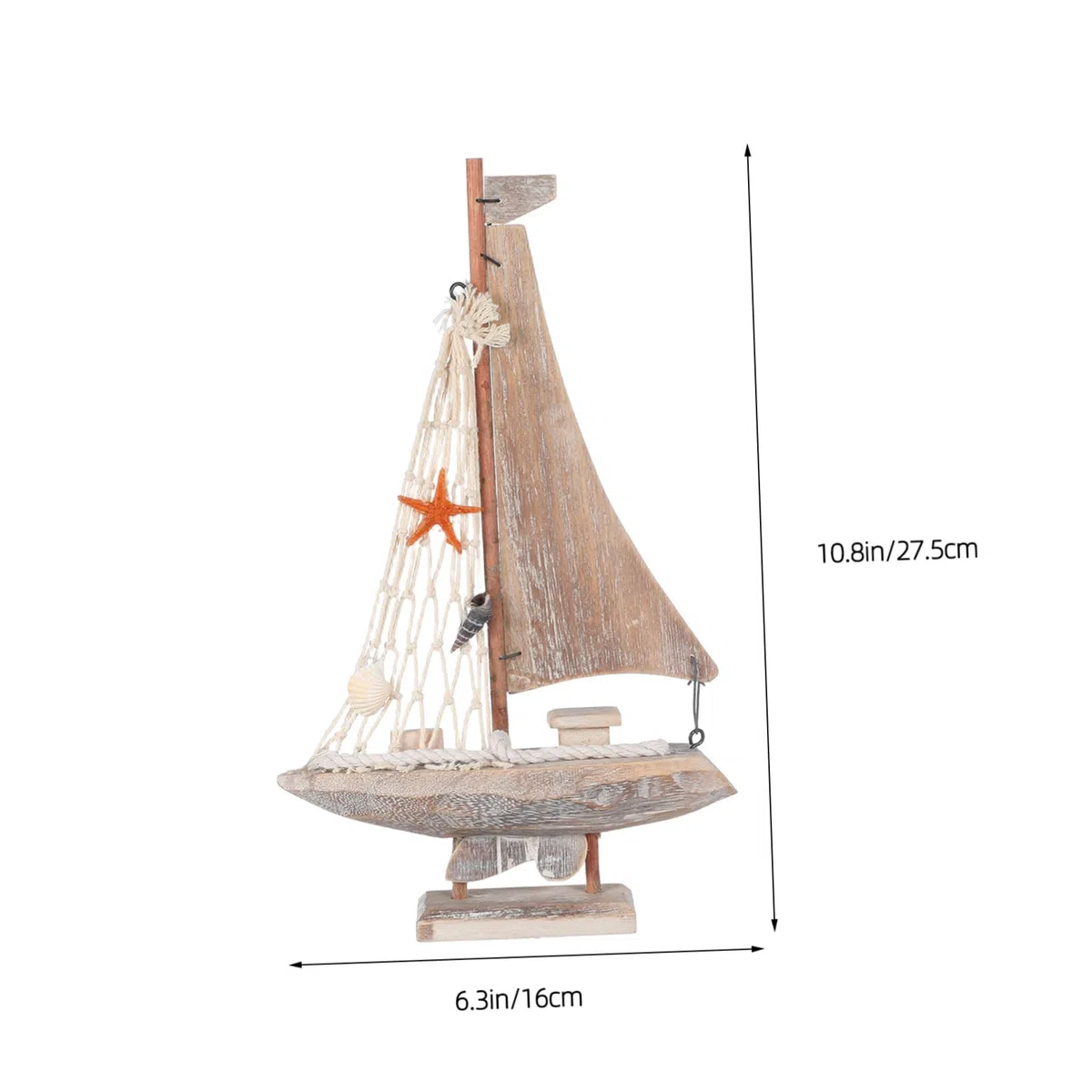 Operitacx Adornos de navegación Antigua de Barco de Vela decoración de Bote pequeño decoración del Adorno para Botes de Vela estatuilla de Barco Madera