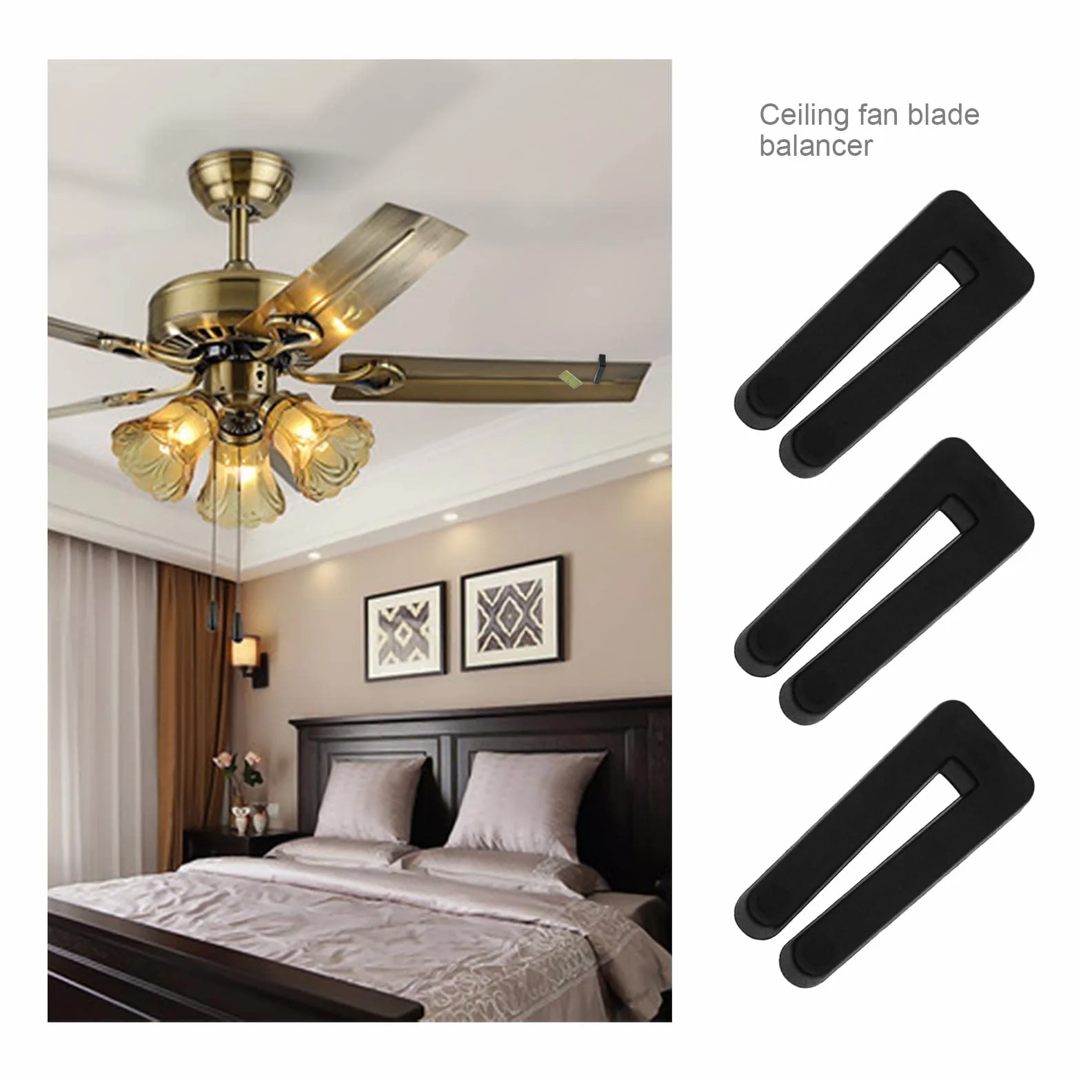6 Unidades ventilador de techo Blade Equilibrio Kit Kit de Equilibrio de Ventilador Incluyendo 6 Uds Plástico Ventilador Equilibrio Clip y 18 Uds Metal Adhesivo 3G Peso
