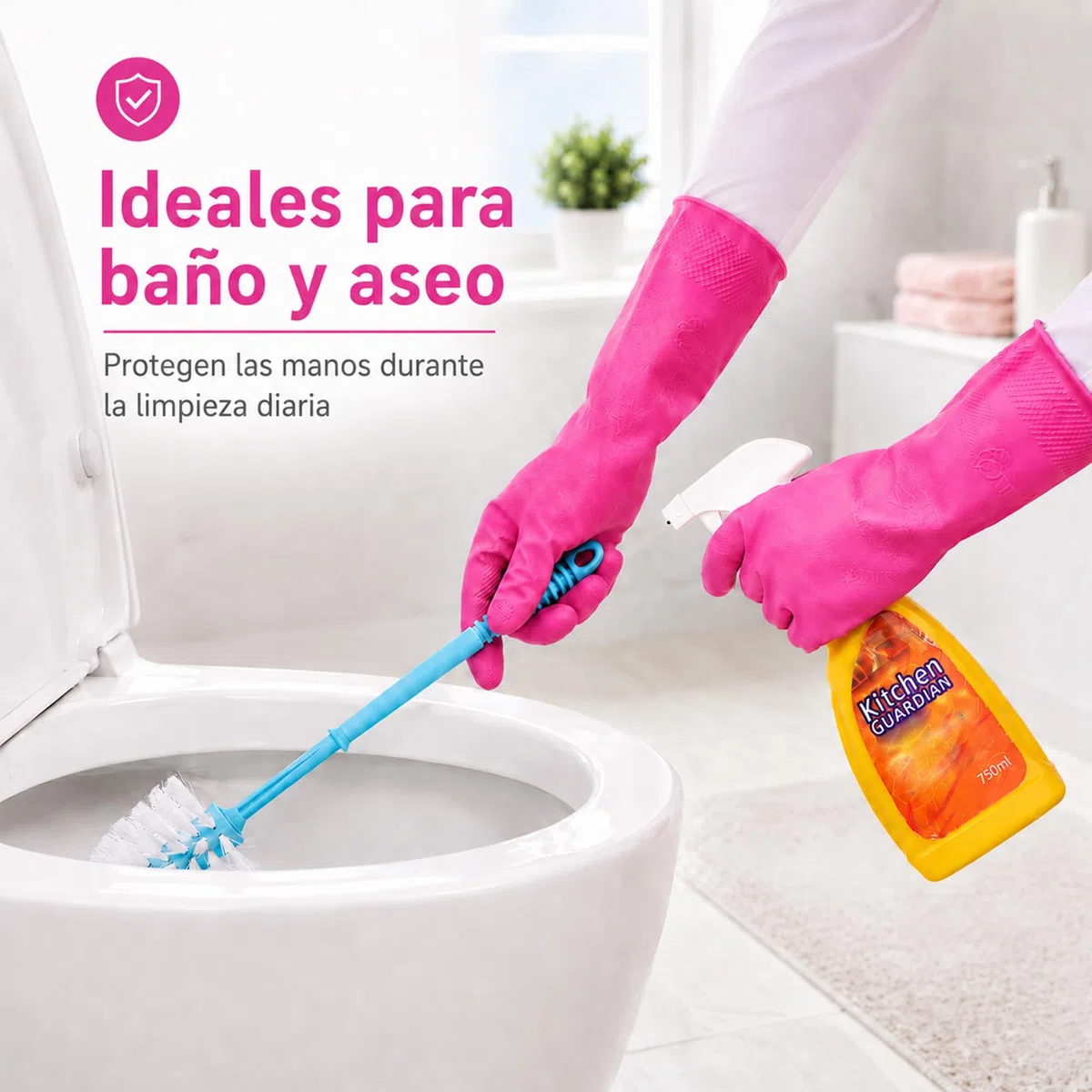 3 pares de guantes de goma para lavar platos de cocina, guantes antideslizantes para lavar platos, reutilizables e impermeables para el hogar