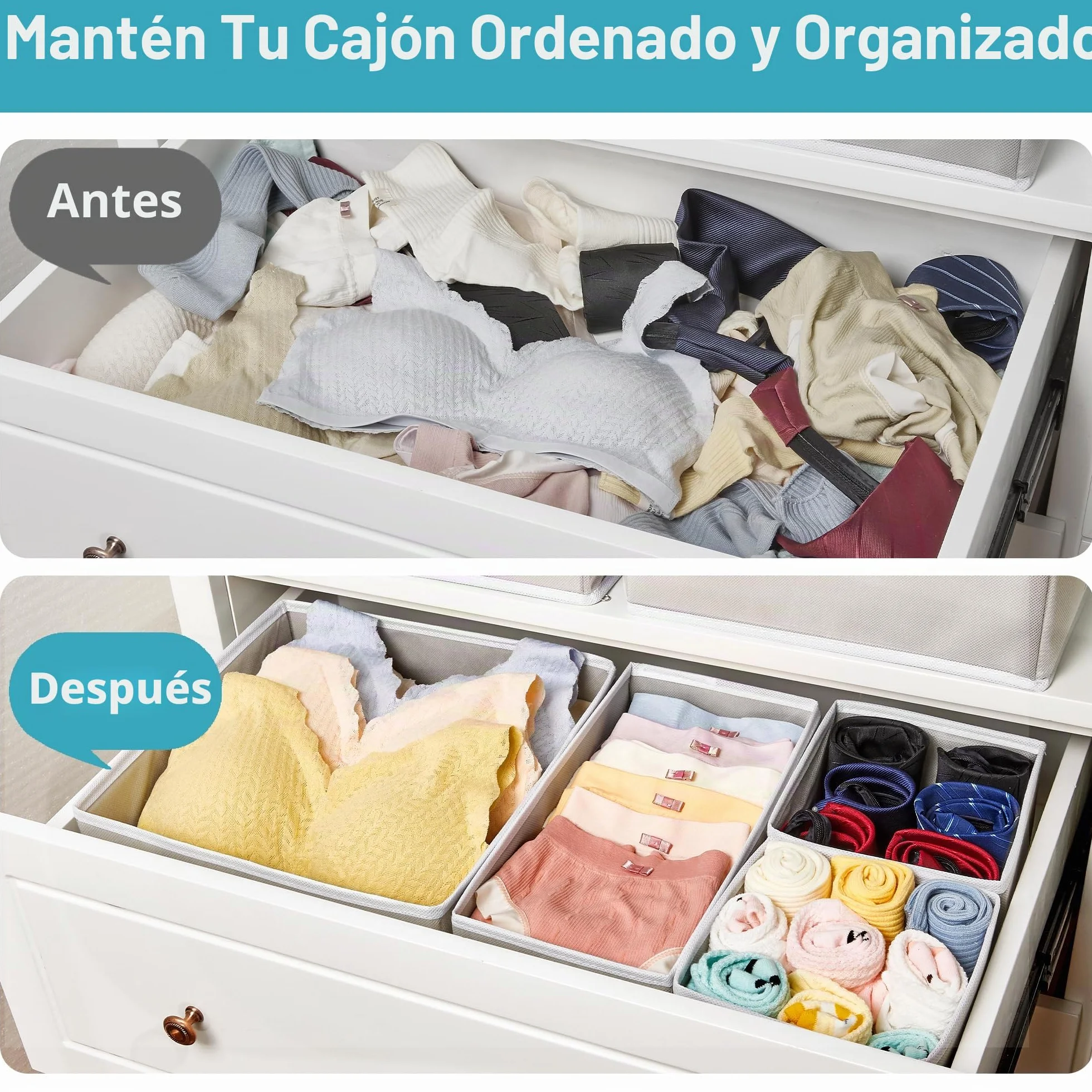 Vtopmart Paquete de 12 Organizador Cajones Plegables para Calcetines Ropa Interior