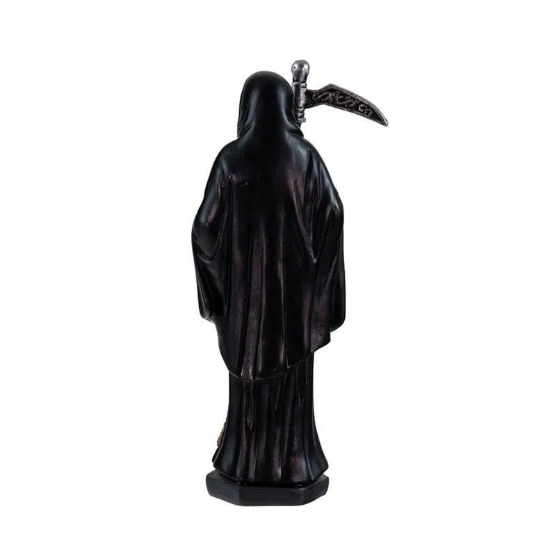 DRW Figura Santa Muerte Resina Pintada a Mano 15 cm (Negro)