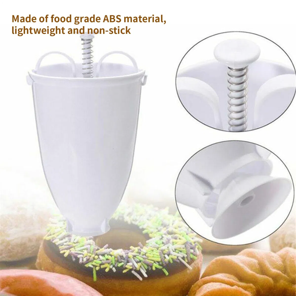 Squeeze Donut Maker Model - Molde de donutt Machine | Donut Maker | Food Grade Abs Pancake and Masa | Depositor Hizo un dispensador de gofres para hacer pasteles de cocina
