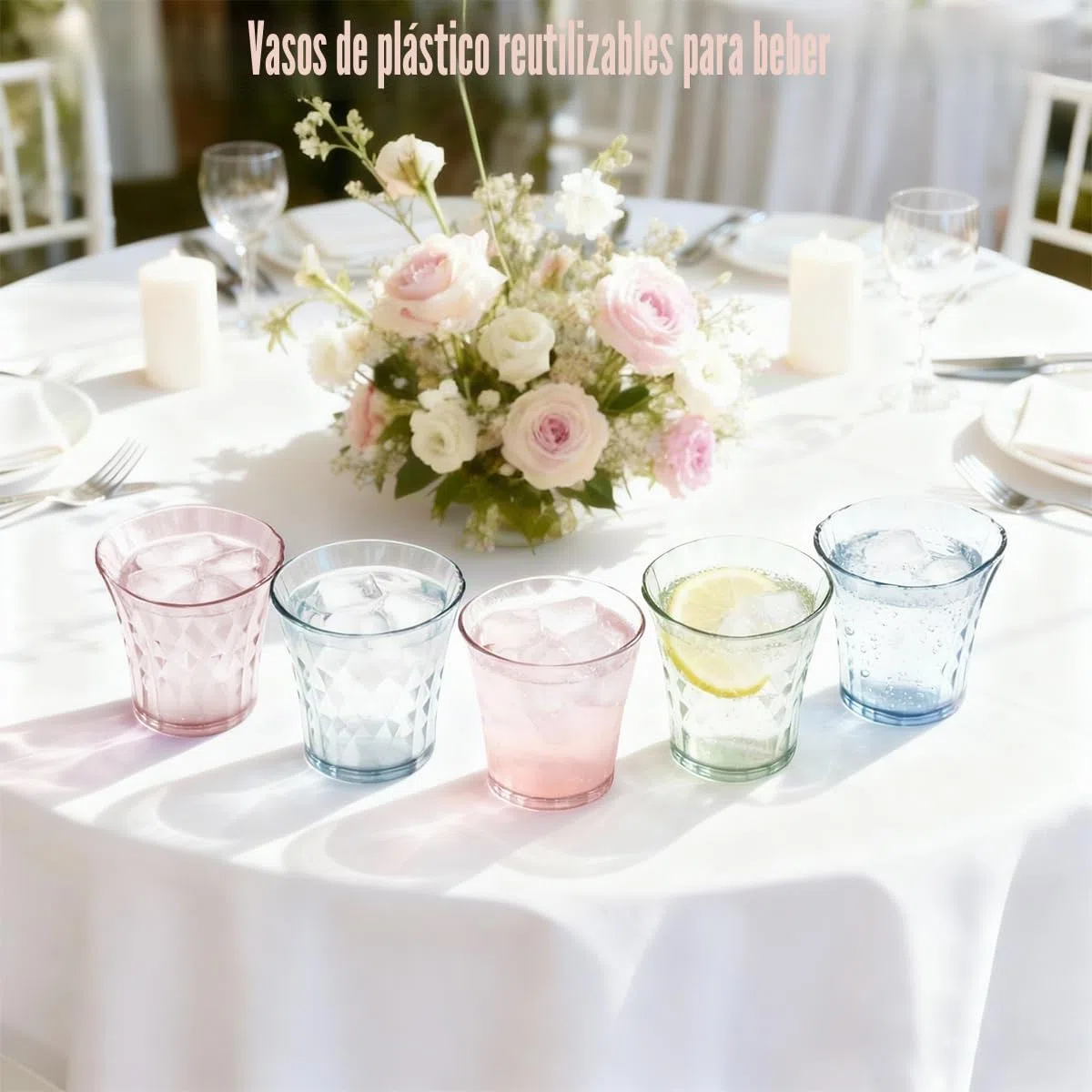 12 PCS Vasos de Plástico Duro Reutilizables 320 ml, Vasos Agua de Colores, Vaso Plástico para Agua Bebida Jugo Whisky y Cerveza, Copa Irrompible para Fiestas, Oficina, Casa y Camping