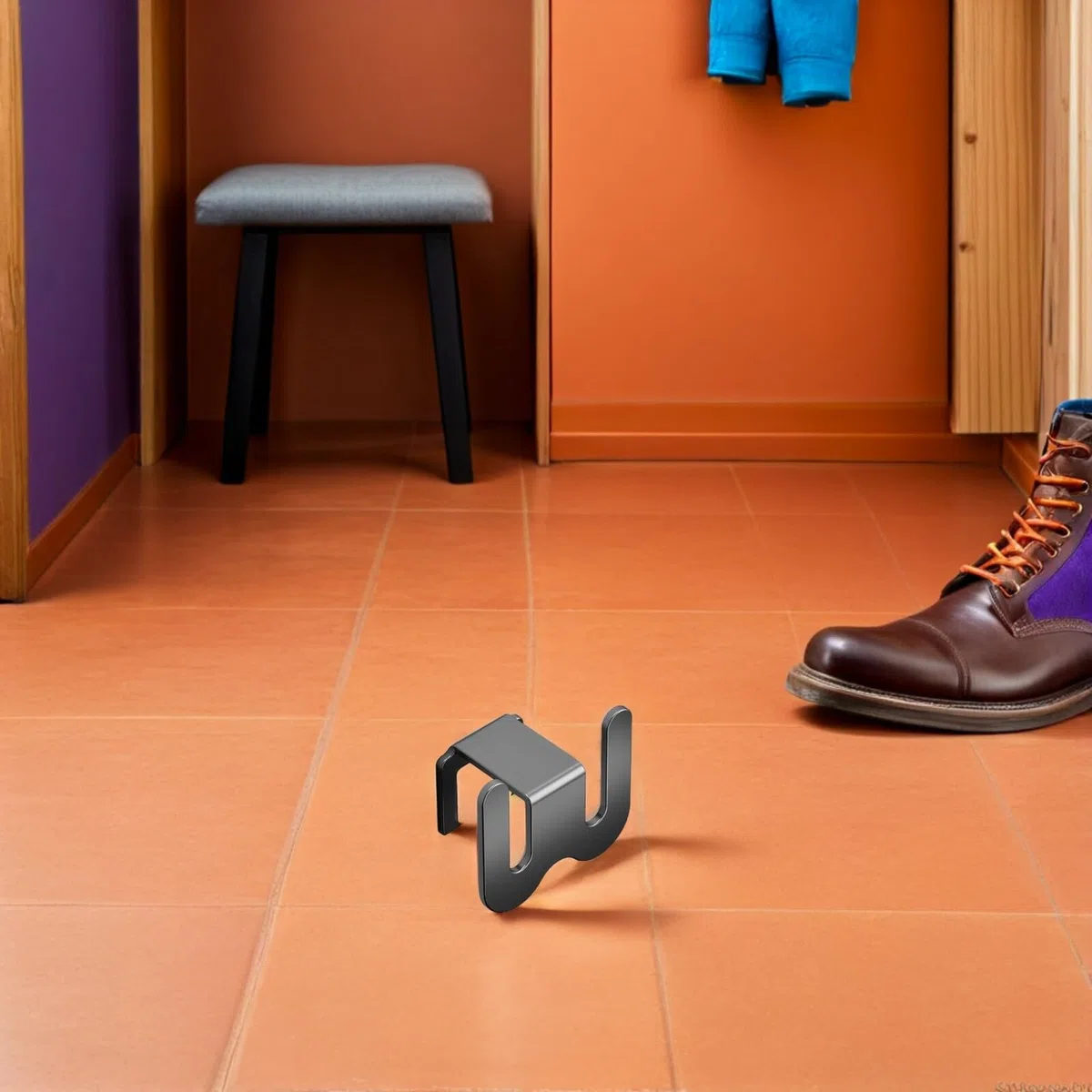 Mikikit Zapatero 3 Piezas de Pared Adhesivo de Aluminio para Colgar Zapatillas de Baño con Diseño Moderno y Minimalista para Entrada y Armarios