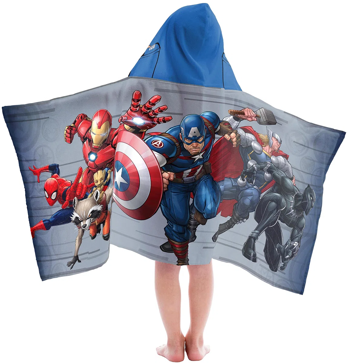 Jay Franco Avengers Creeper – Poncho de baño con Capucha 56 x 130 cm, 100% algodón Suave, niños