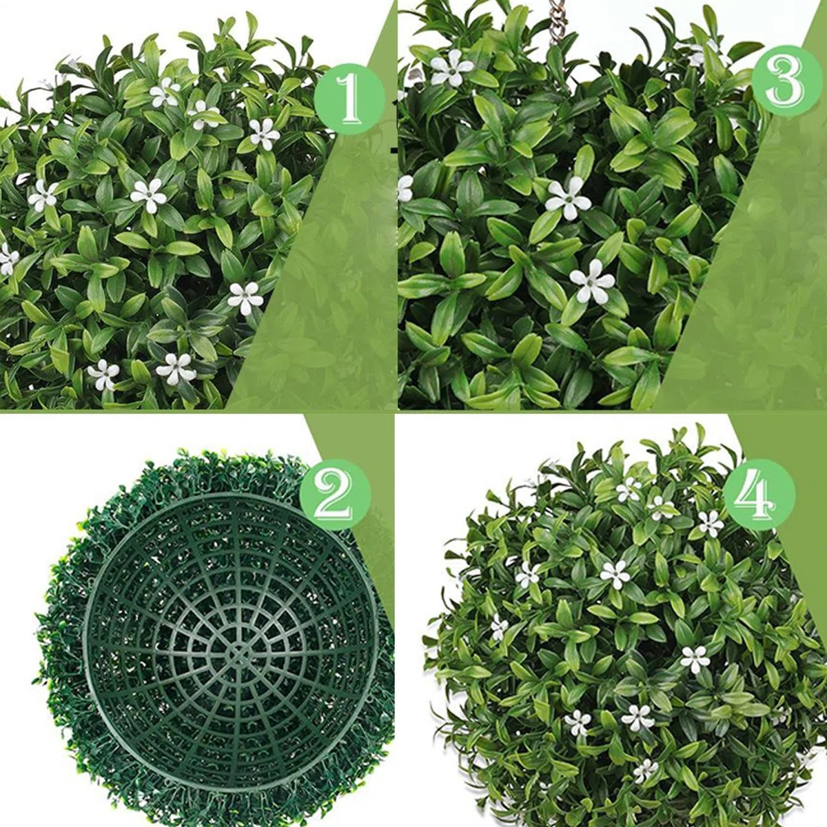 Bolas topiarias de de Flores, Bola topiaria de Hierba, decoración Resistente para el hogar, para Interiores y Exteriores, jardín, Boda, Fiesta