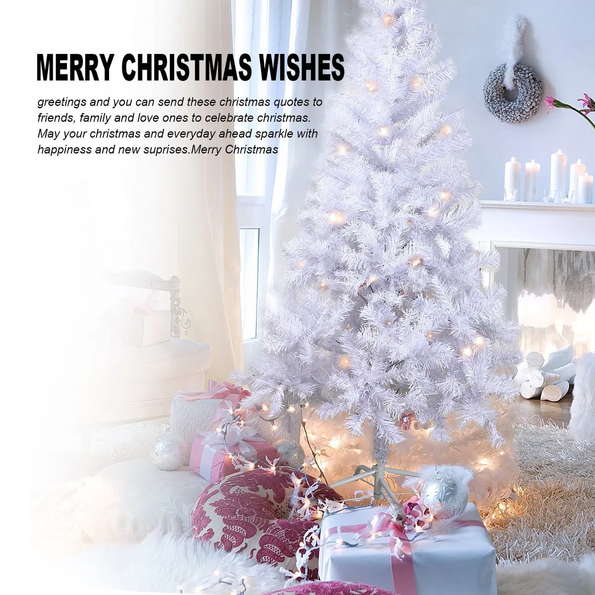 SOLAGUA Árbol de Navidad Artificial C/Efecto Brillo, Arboles con Hojas de Espumillón 120cm a 210cm de Primera Calidad, Súper Natural con el Soporte Metálico.(Blanco Brillo, 180cm 477Tips)