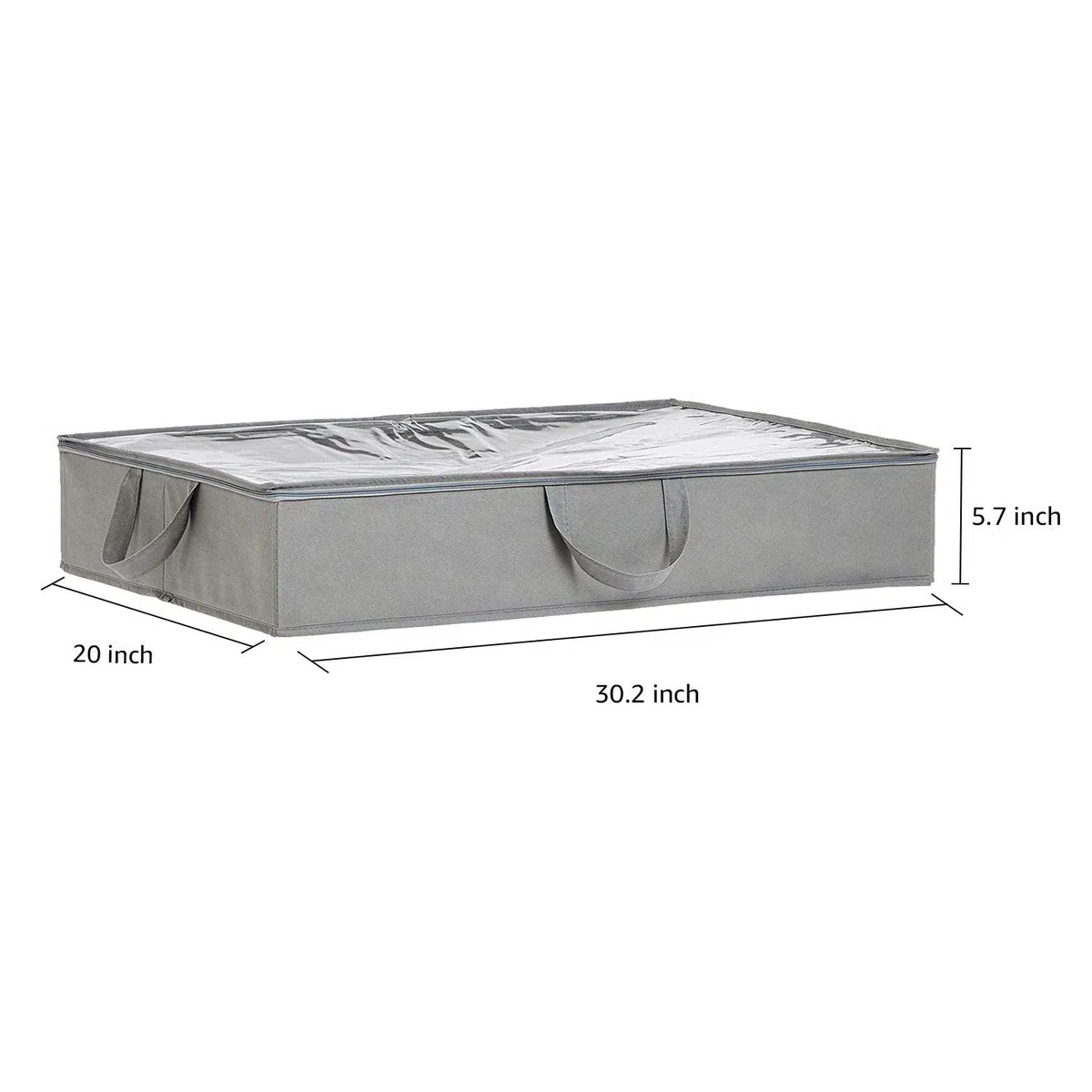 Amazon Basics Cremallera Bolsa de tela de almacenamiento bajo la cama para ropa, 2 unidades, Claro