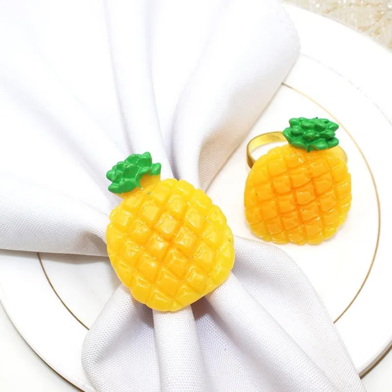 Servilletero De Frutas 6 Piezas Anillos De Servilleta Decorativos para Fiesta Hawaiana Y Cena En Casa DiseñO Ligero Y Resistente 1.96X1.96X1.18In