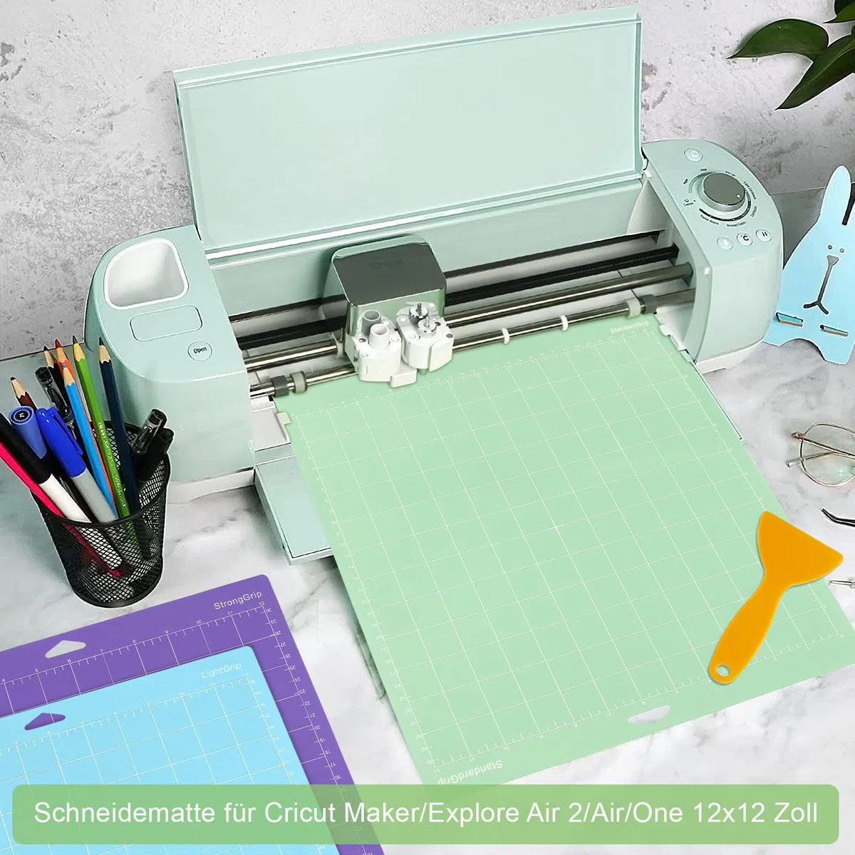Tapete de Corte para Cricut Maker 4/Maker 3/Explore 3/Air 2/Air/One, NICKLIN 5 Alfombrillas de Corte Adhesivas para Cricut - StandardGrip, LightGrip, StrongGrip, FabricGrip 12x12"