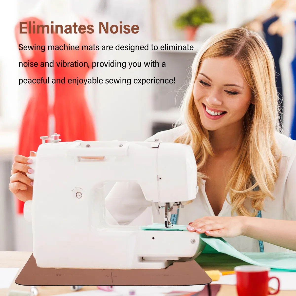 Alfombrilla amortiguadora para máquina de coser, alfombrilla para máquina de coser que reduce la vibración, alfombrilla de costura para calmar la vibración y amortiguar el ruido