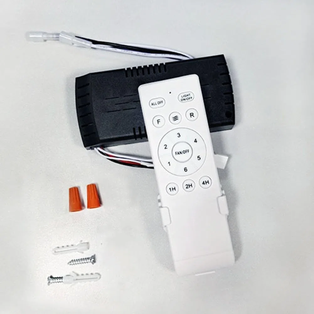 Kit de control remoto de ventilador de techo de conversión de frecuencia, controlador receptor de luz de 90 265 V con 30 m para rango, interruptor inalámbrico de 6 velocidades para oficina