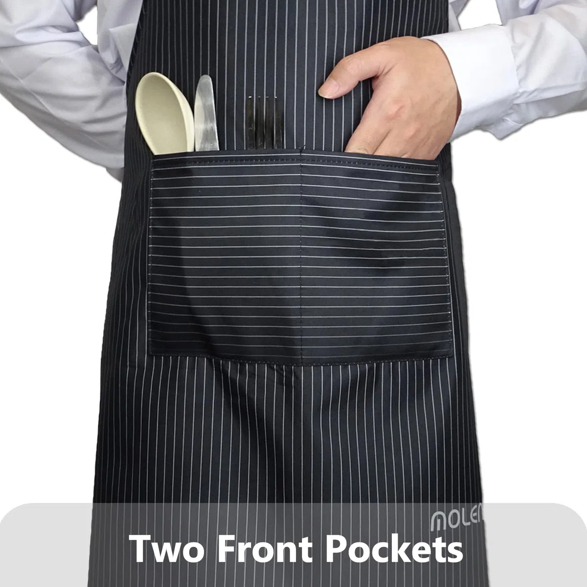 Delantal de Cocina Unisex adulto Impermeable(2 Piezas), con Tira de Cuello Ajustable y 2 Bolsillos, Delantal Chefs Cocina para Cocinar/Hornear