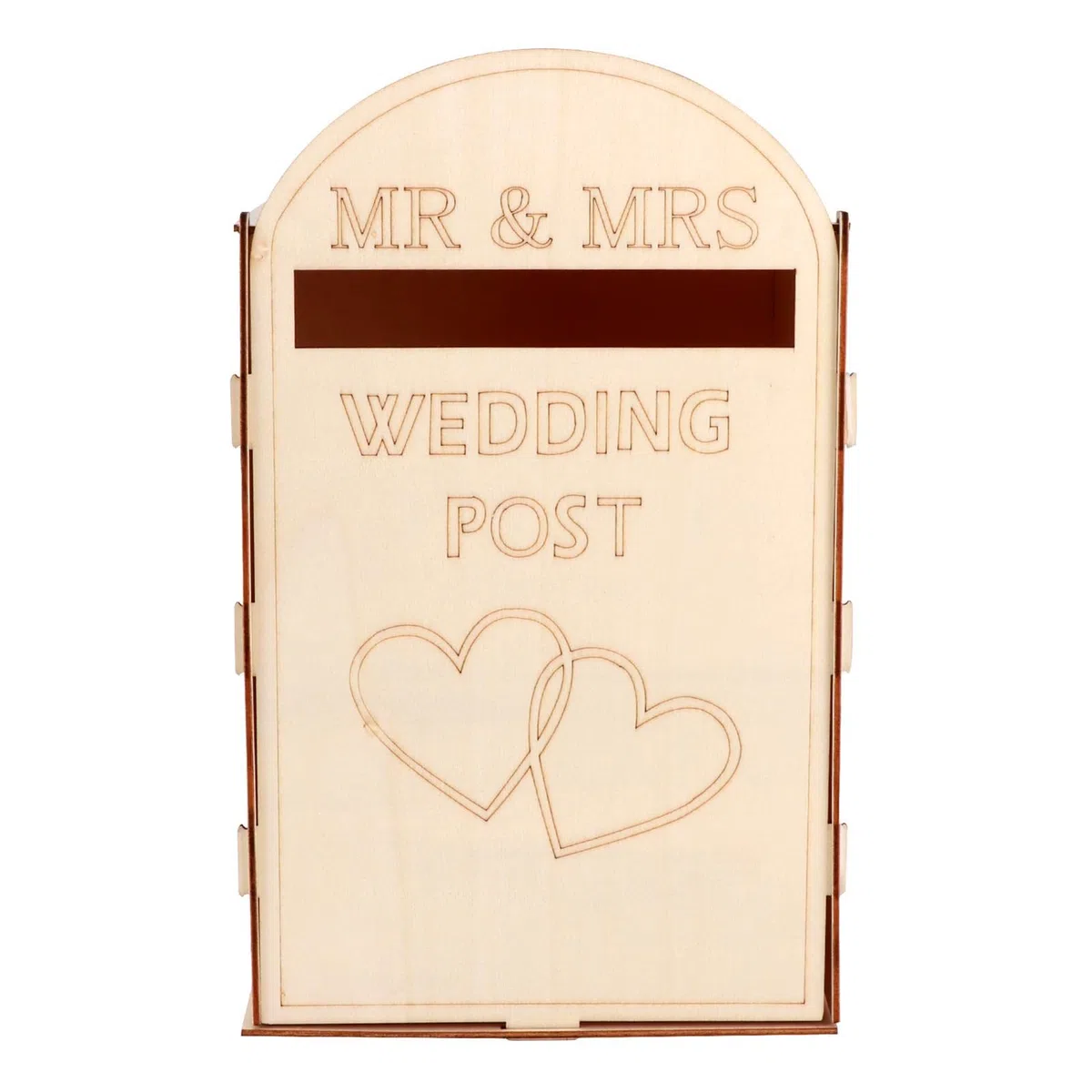 Buzón de madera para tarjetas de regalo de boda, caja rústica para decoración de bodas, estilo correo real, paquete plano, como se muestra en la imagen