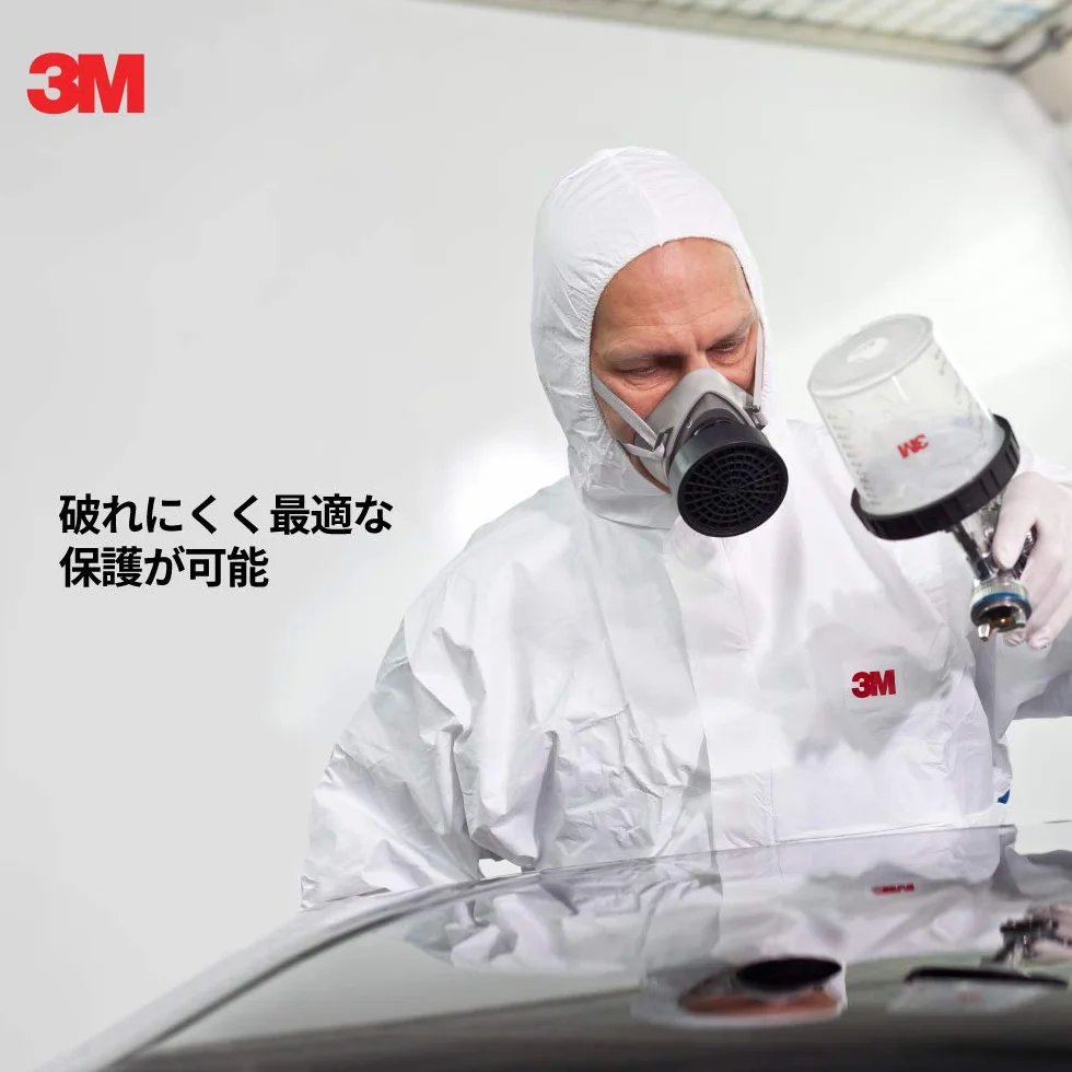 3M P4520XL - 4520 prenda protección, blanco+verde tipo 5/6, talla xl