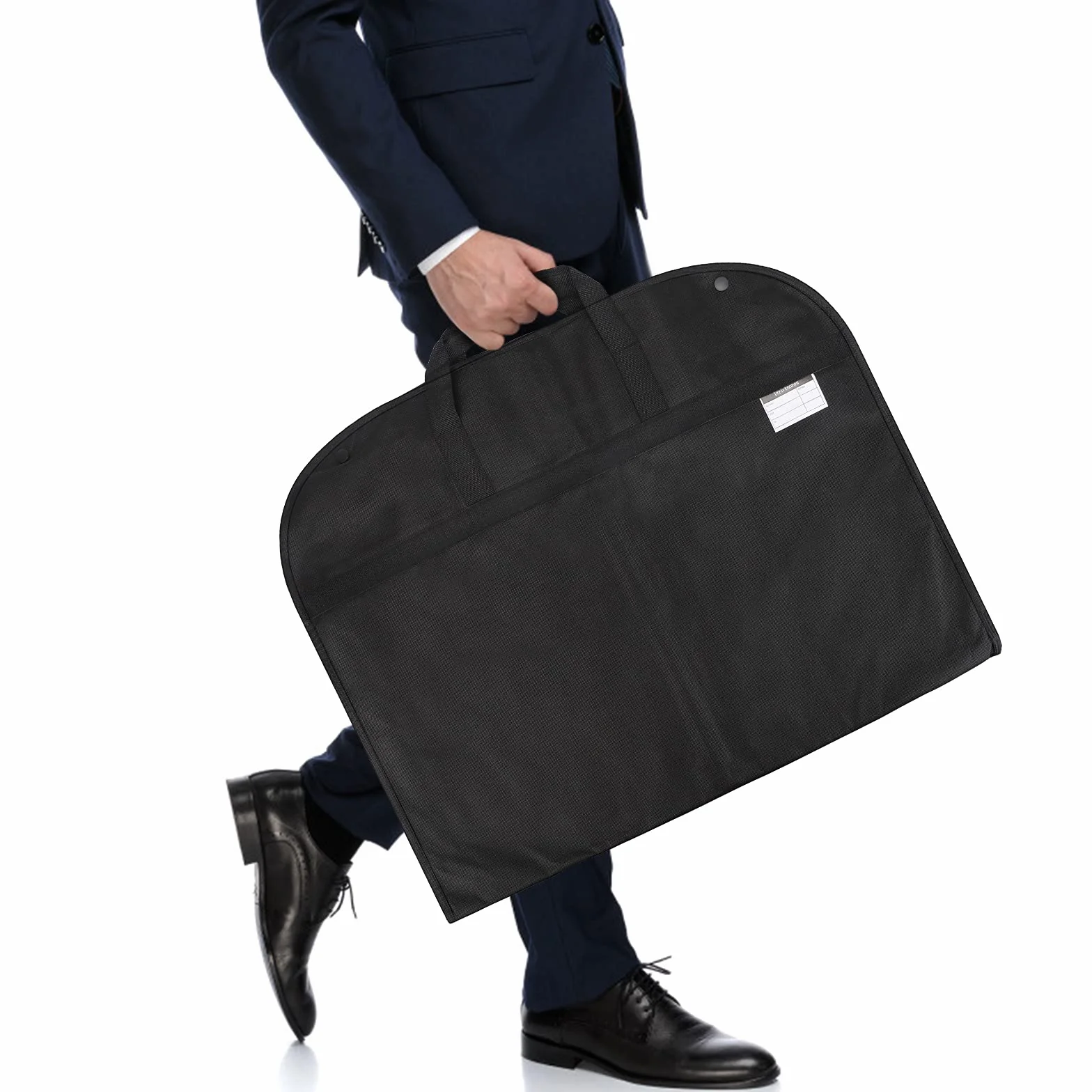 Funda de ropa, 2 Piezas Plegable Transpirable Bolsas para traje con Asas para viajar, Cubierta con Cremallera Organizador, 60*100cm, Negro