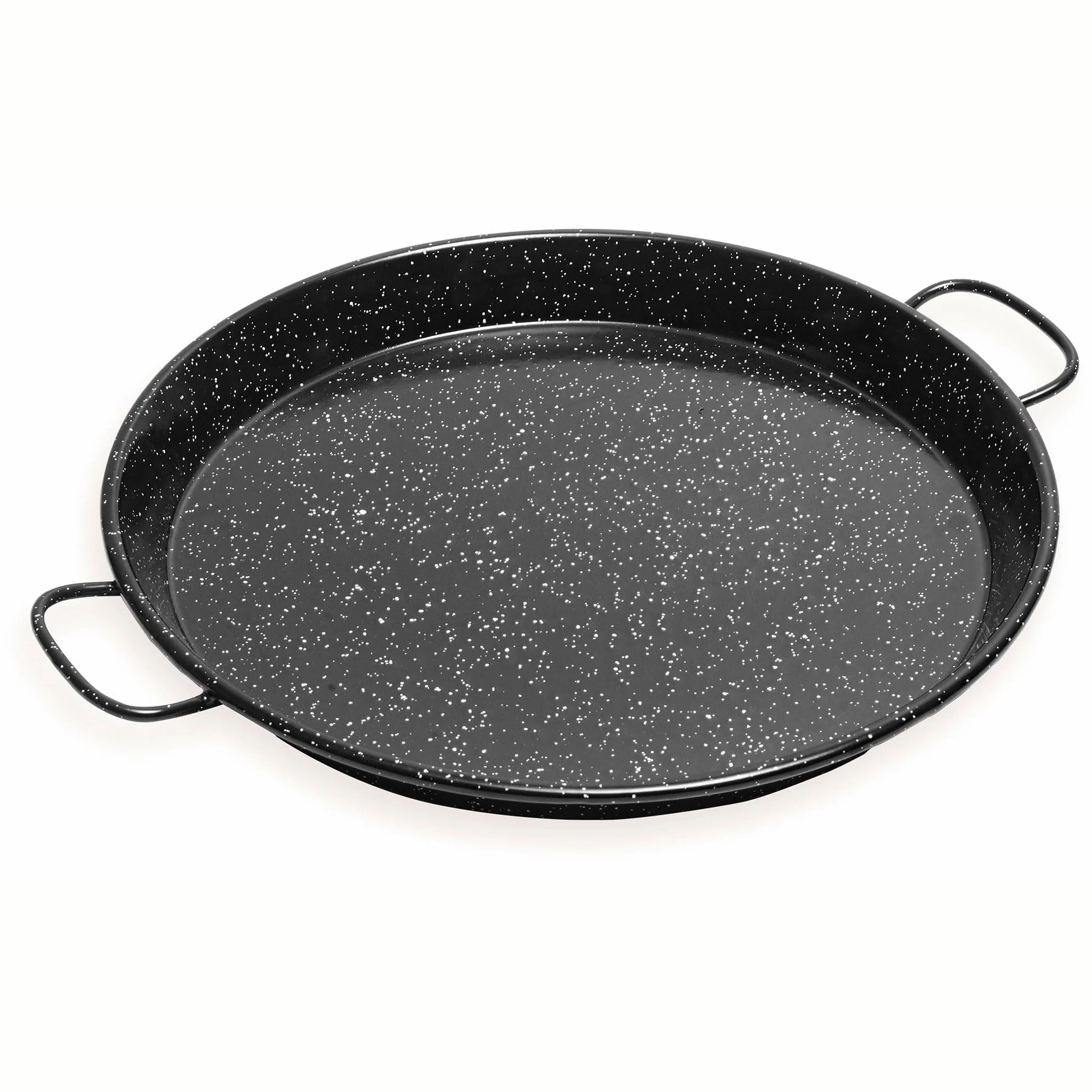 briebe Paellera Valenciana Inducción Esmaltada 22 cm, Acero Esmaltado, 1 Ración de Paella, Apta para Vitrocerámica, Fuego, Gas, Horno, Levante Negro Jaspeado