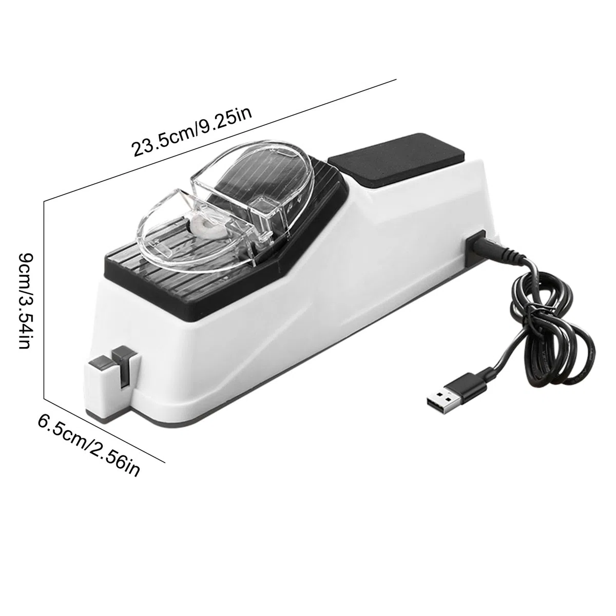 Afilador de cuchillos eléctrico con funda protectora, 5 cuchillas de afilado USB, afilado manual eléctrico en 5 segundos, base antideslizante, afilador de cuchillos para cuchillos de cocina, tijeras y