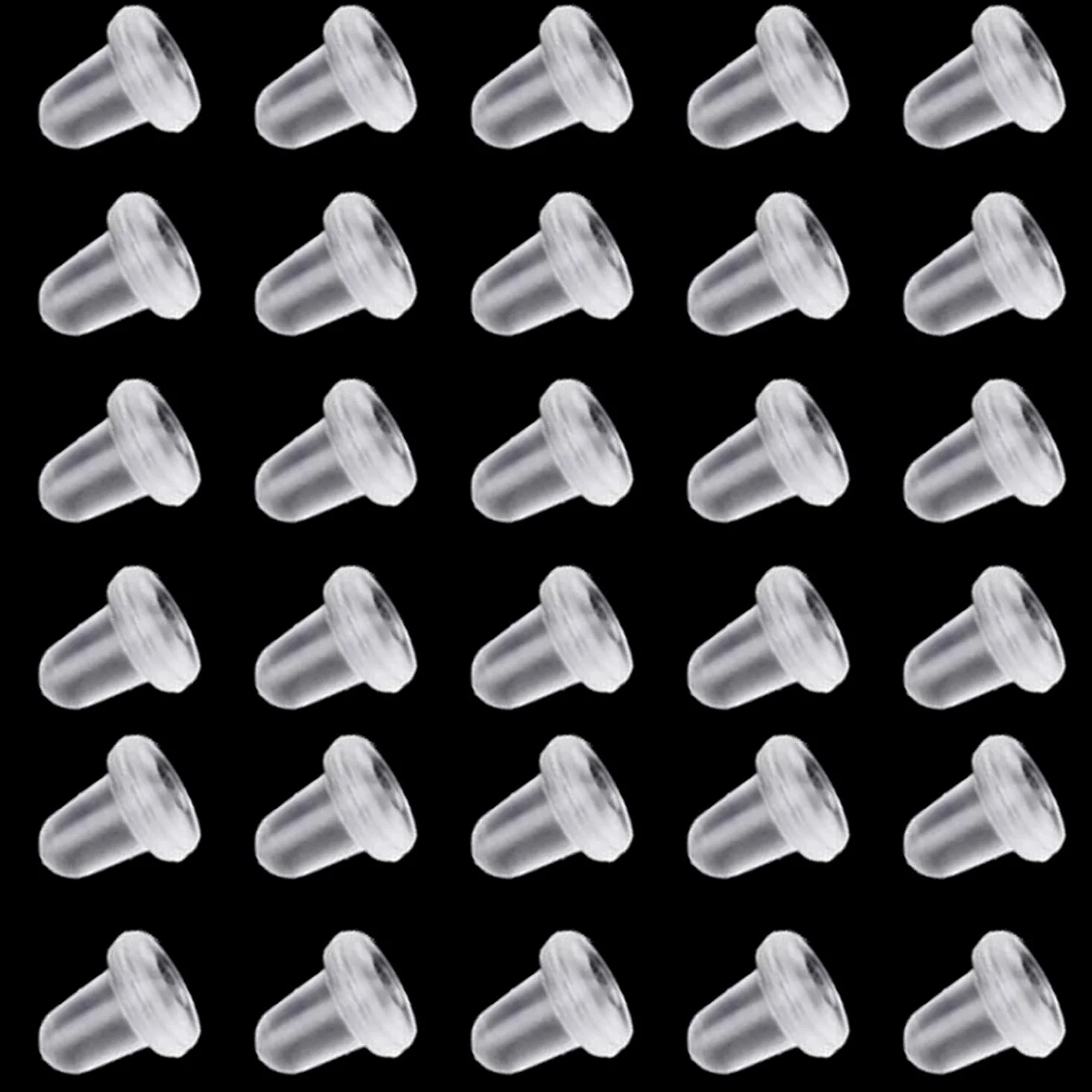 Topes de silicona para pendientes, cierres de pendientes transparentes para mujer, para manualidades (200 piezas, tamaño 4 * 4 mm)