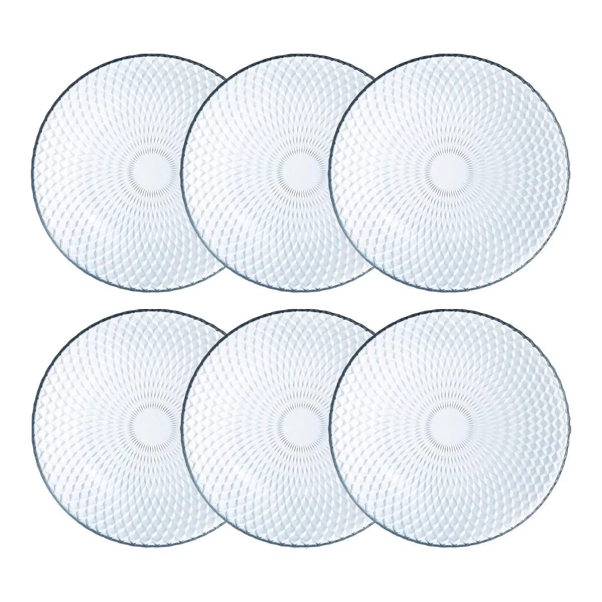 Luminarc Pampille Clear Set 6 Platos Postre Vidrio Apto Microondas Apto Frigorífico Reciclable
