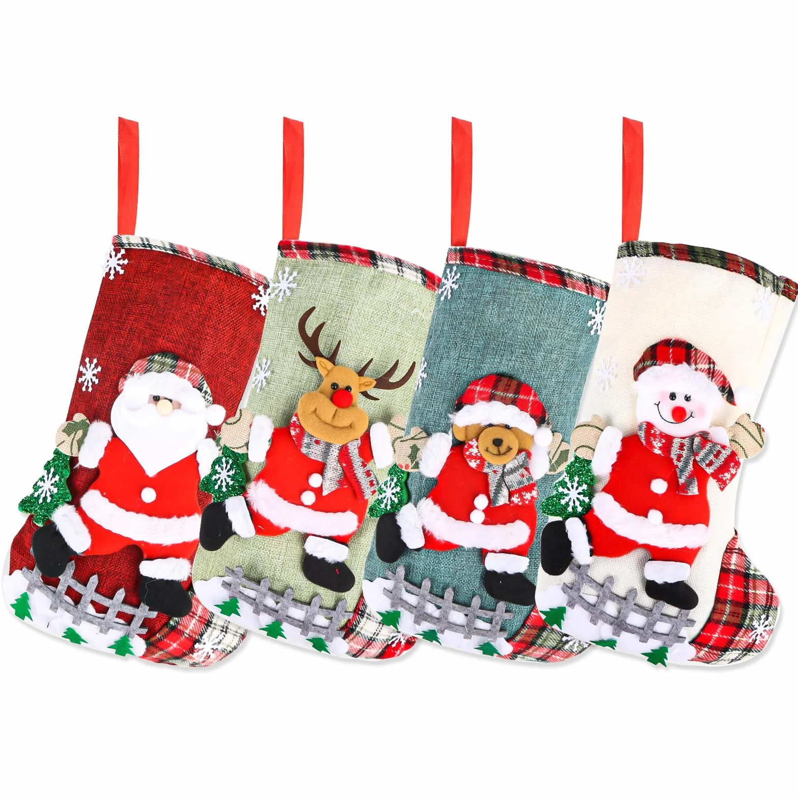 Juego de calcetines de Papá Noel, 2025 Nuevo calcetín de Navidad, botas de Papá Noel para rellenar, calcetines de Navidad para colgar, juego de calcetines de Navidad, calcetines de Papá Noel