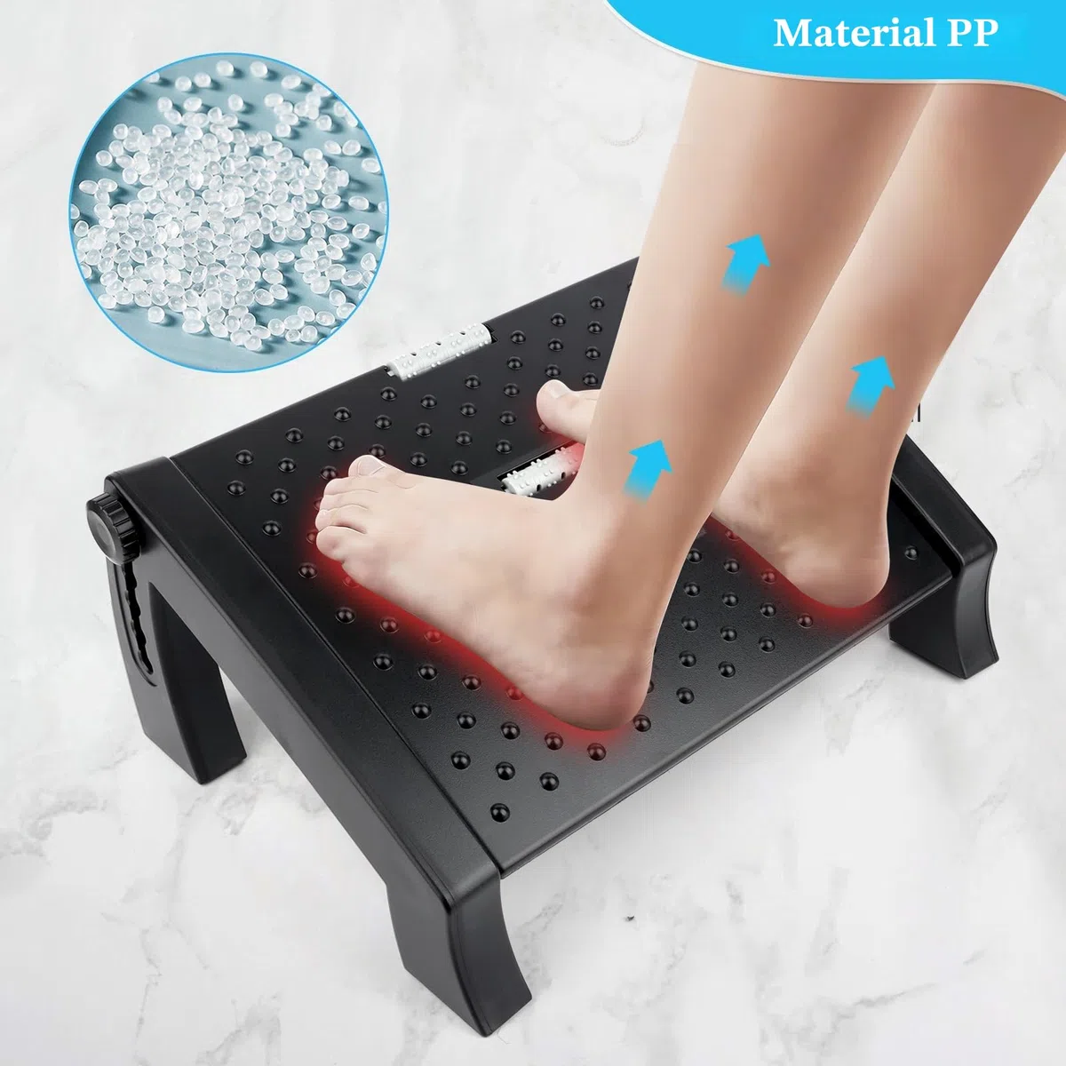 VFANDV Reposapies de Oficina, Reposa pies Reposa pies Reposapies Escritorio Reposapiés Ajustable en 6 Niveles, Reposapiés Ergonómico para Oficina, Hogar, Viajes, Negro