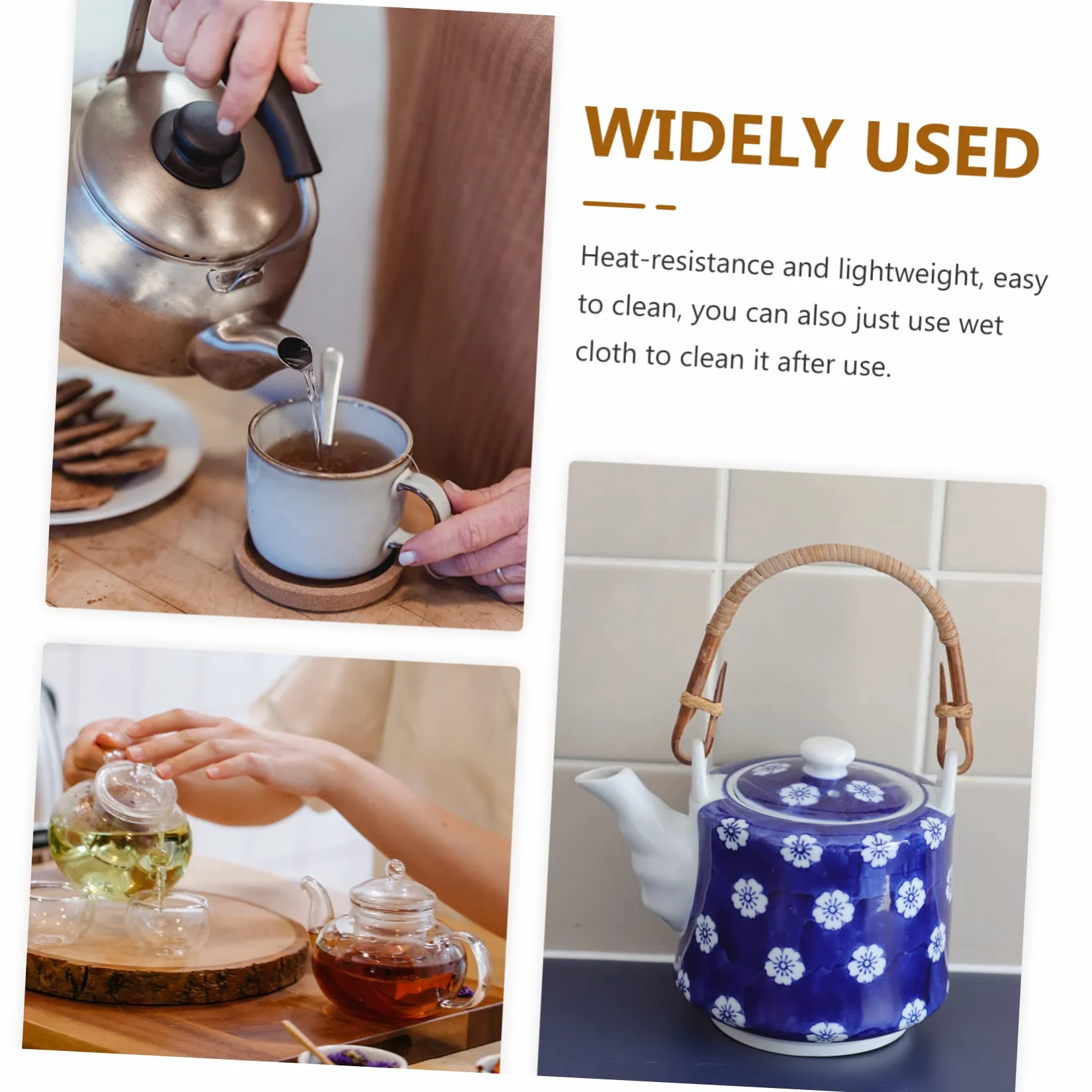 Alipis Accesorios Fáciles de Instalar y Usar para Tetera y Hervidor 4 Piezas de Mango de Bambú para Uso Profesional y Personal en Cocina