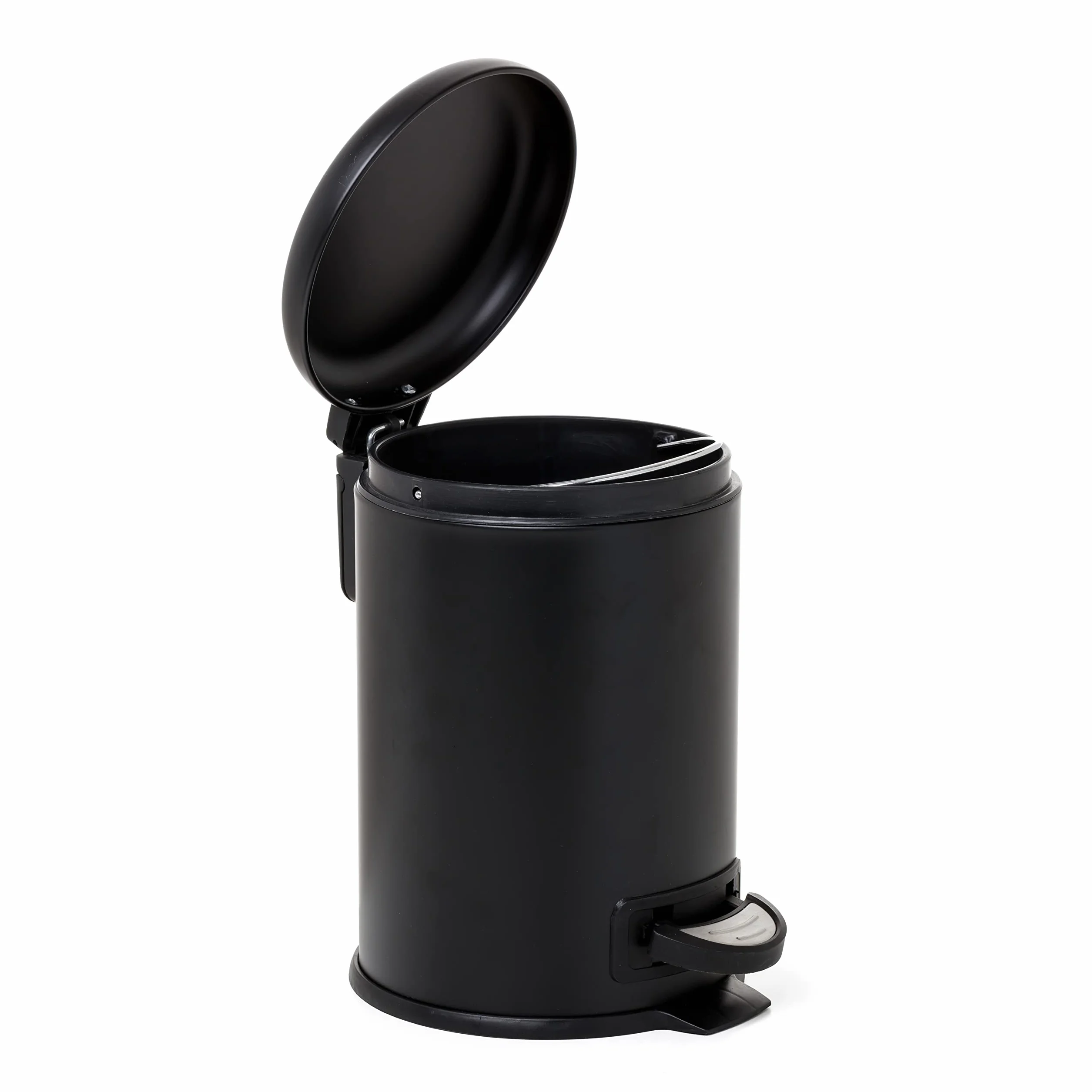 TATAY Papelera Baño Pedal 3L | Apertura Higiénica y Sin Contacto | Cierre Amortiguado y Silencioso | Interior Extraíble para Fácil Limpieza | Diseño Funcional | 19x21,8x22,1 cm – Modelo Nordic - Negro