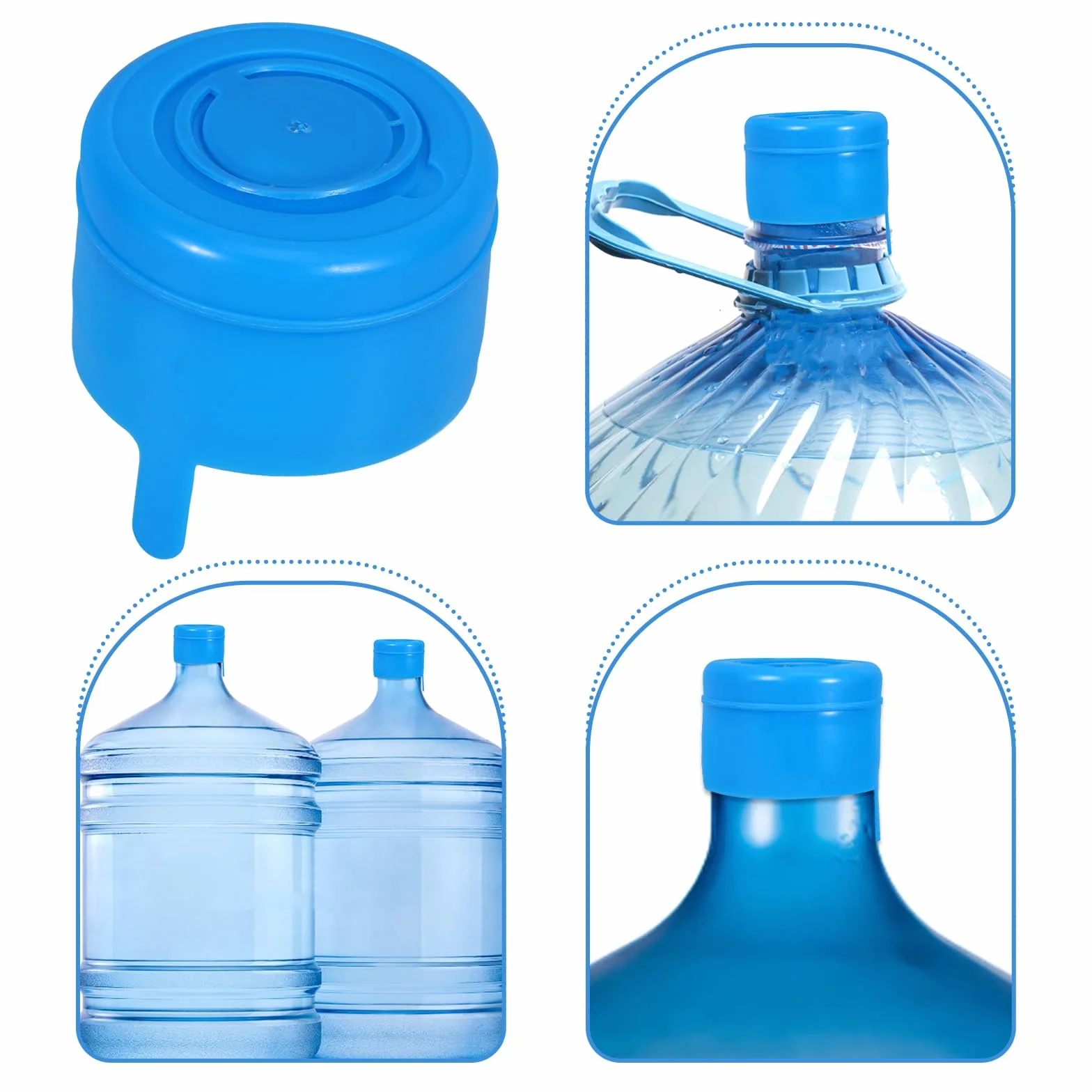 BESPORTBLE - 25 Tapas para Jarra de Agua de 5 galones, tapón de Rosca para Botella de Agua, protección contra Salpicaduras, Tapa para bidón de Agua, dispensador de Agua, Oficina y hogar