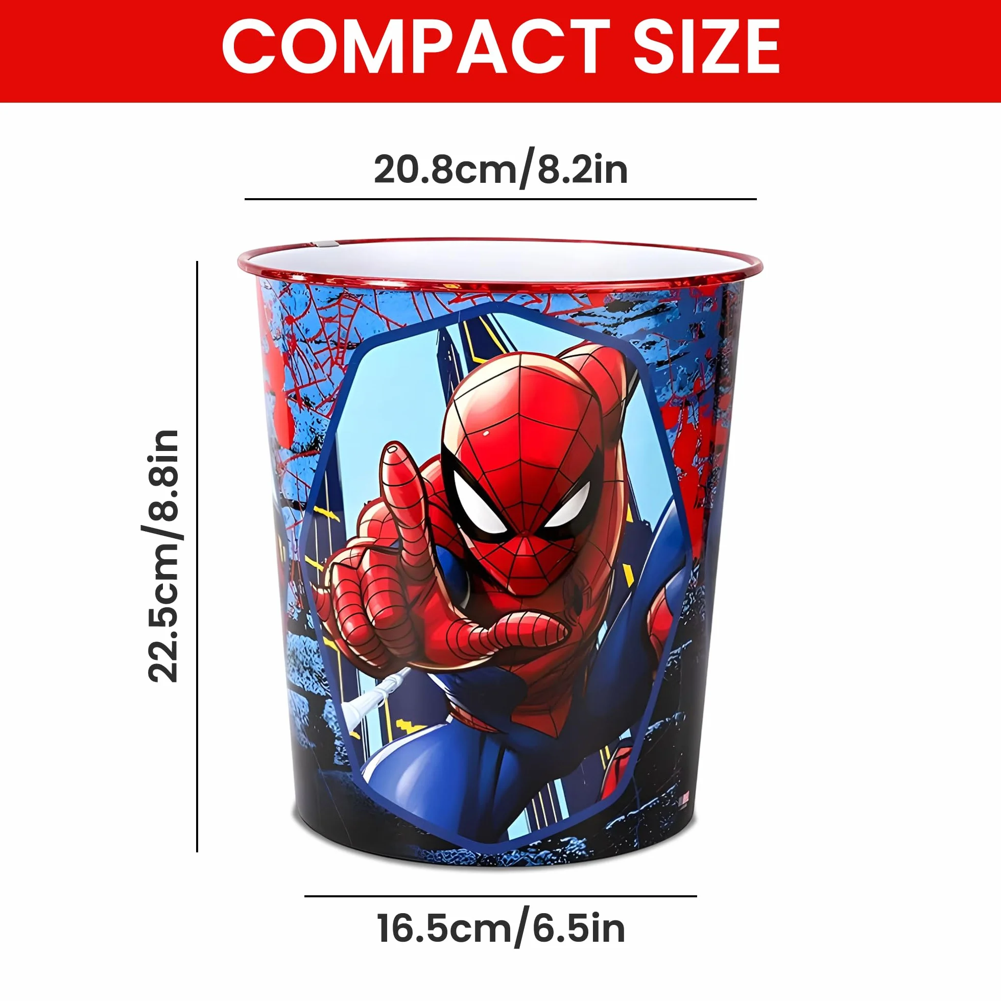 Spiderman - Cubo de basura para niños, para dormitorio, estudio, escritorio