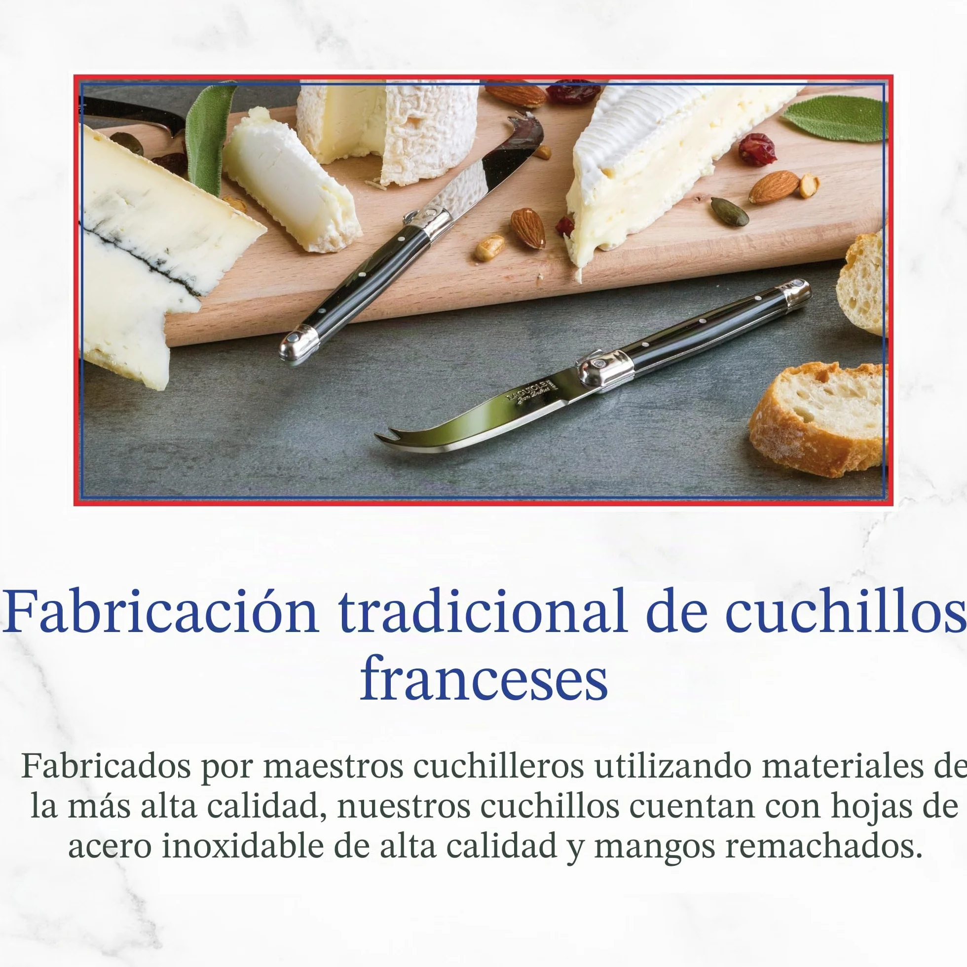 Laguiole Jean Dubost 97455 - Estuche con 4 Cuchillos para Untar (Mango de plástico ABS), Multicolor