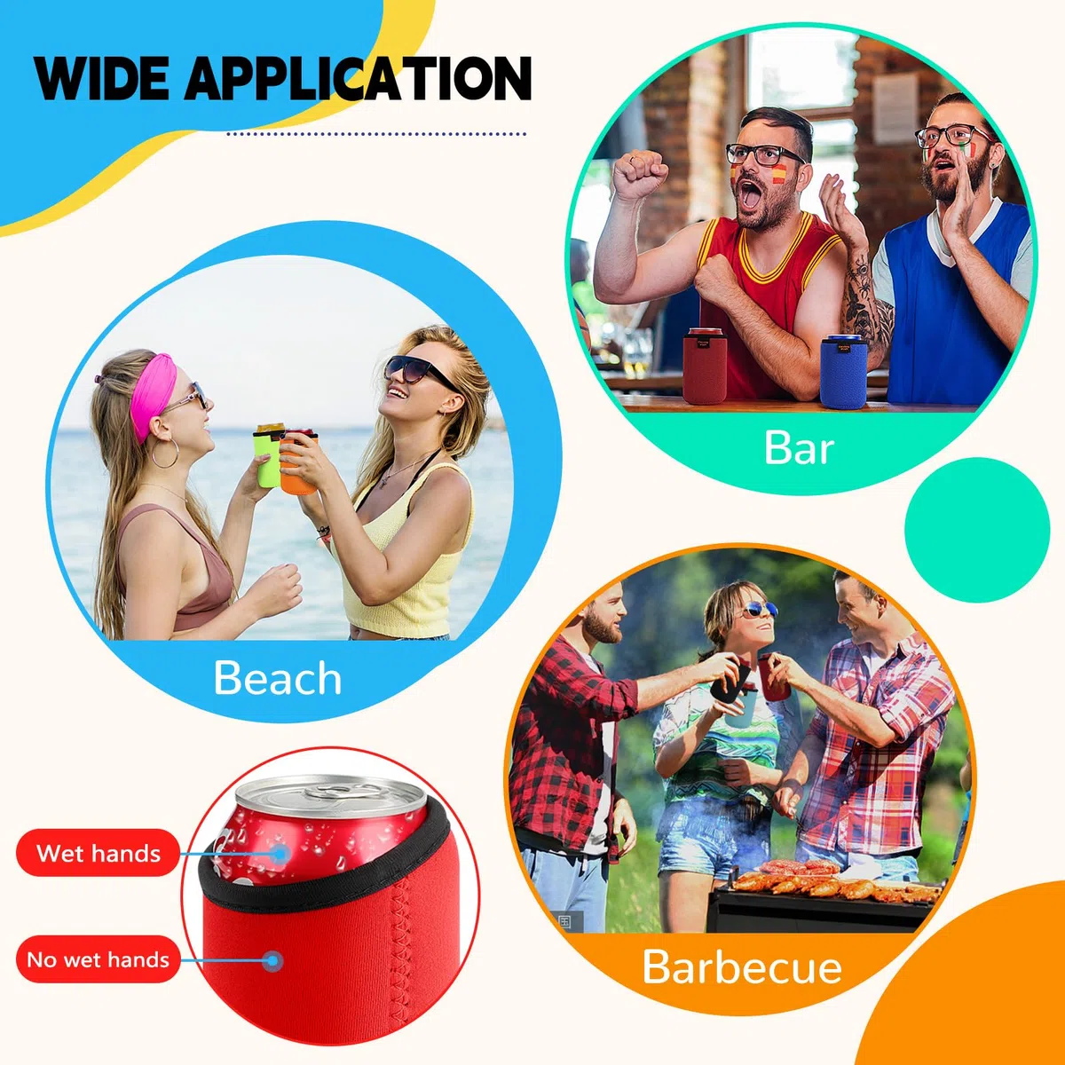 8 Piezas Neopreno Funda para Latas de Cerveza Can Cooler Sleeve Enfriador Soporte Latas Coke Can Cover Antideslizante Manga Aislante para Bebidas Manga Refrigerante Fiestas Suministros