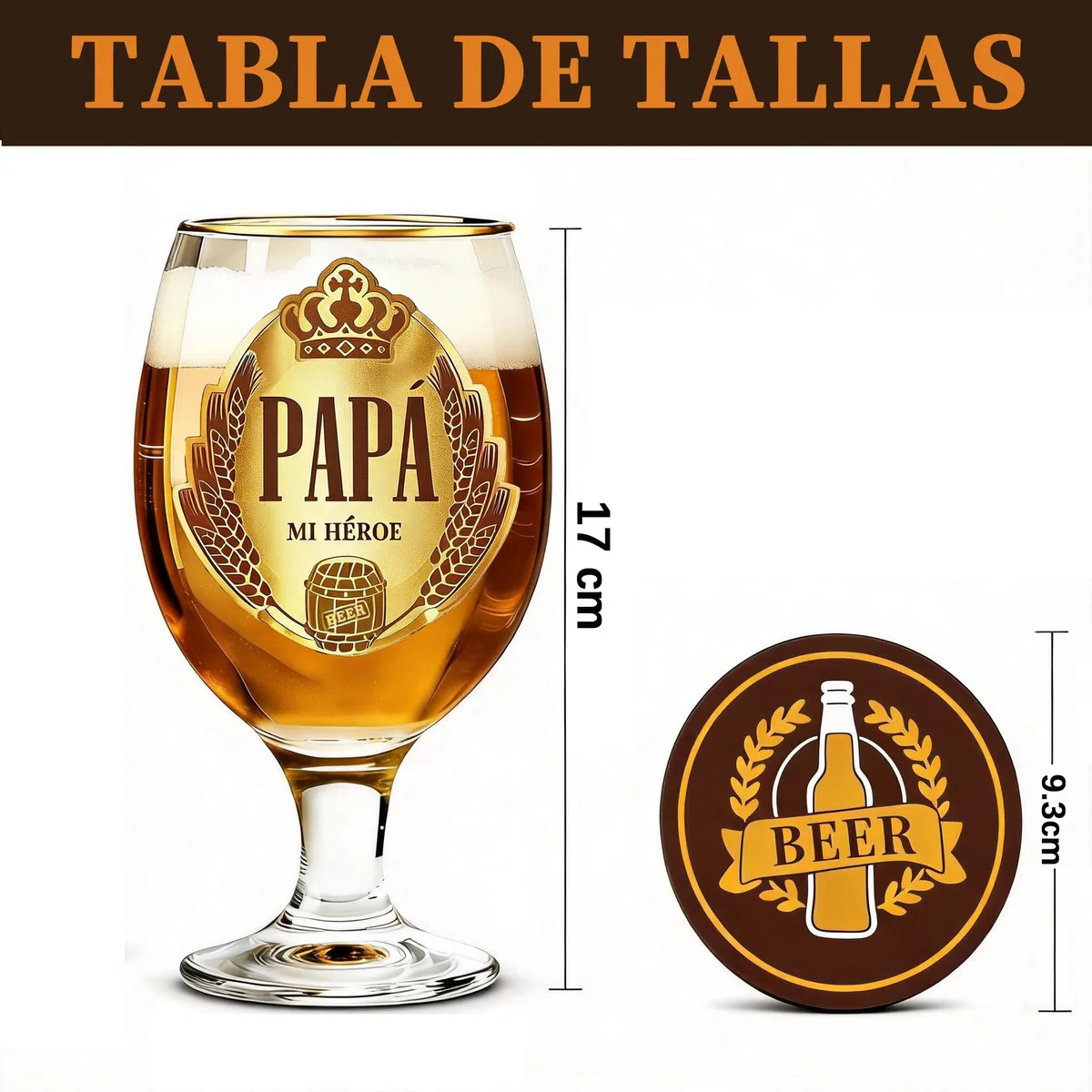 FAHIMEH Regalo Papá, Regalos Dia del Padre Cumpleaños Aniversario Navidad Jarra de Cerveza, de Hijos e Hijas Originales Ideas Hombres Presentes con Posavasos, 400ml