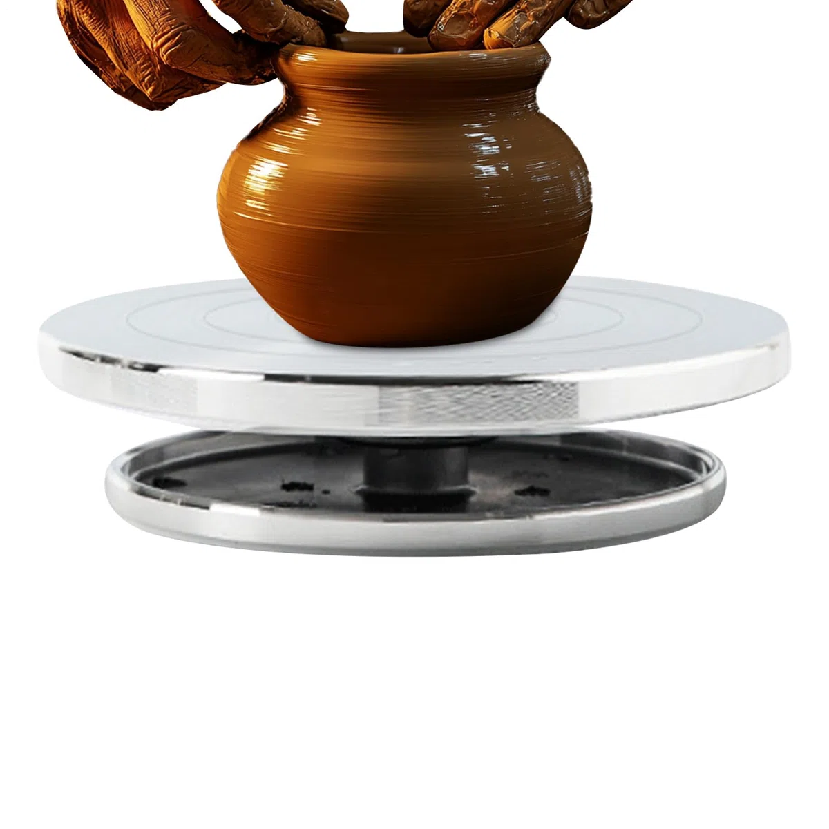 Rueda para Escultura,Plato Giratorio Metálico Para Acabado Y Banda De Cerámica | Herramienta Artesanal De Mesa Pequeña Antideslizante Para Escultura En Taller Aula Y Hogar