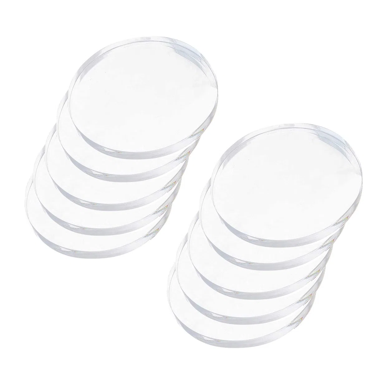 IBOWZ Hojas de acrílico Transparente 10 Piezas de Disco acrílico Redondo, Espesor 4 mm, Panel acrílico Redondo, diámetro 30-60 mm, Hojas de acrílico Circulares, Letrero, diámetro 60 mm