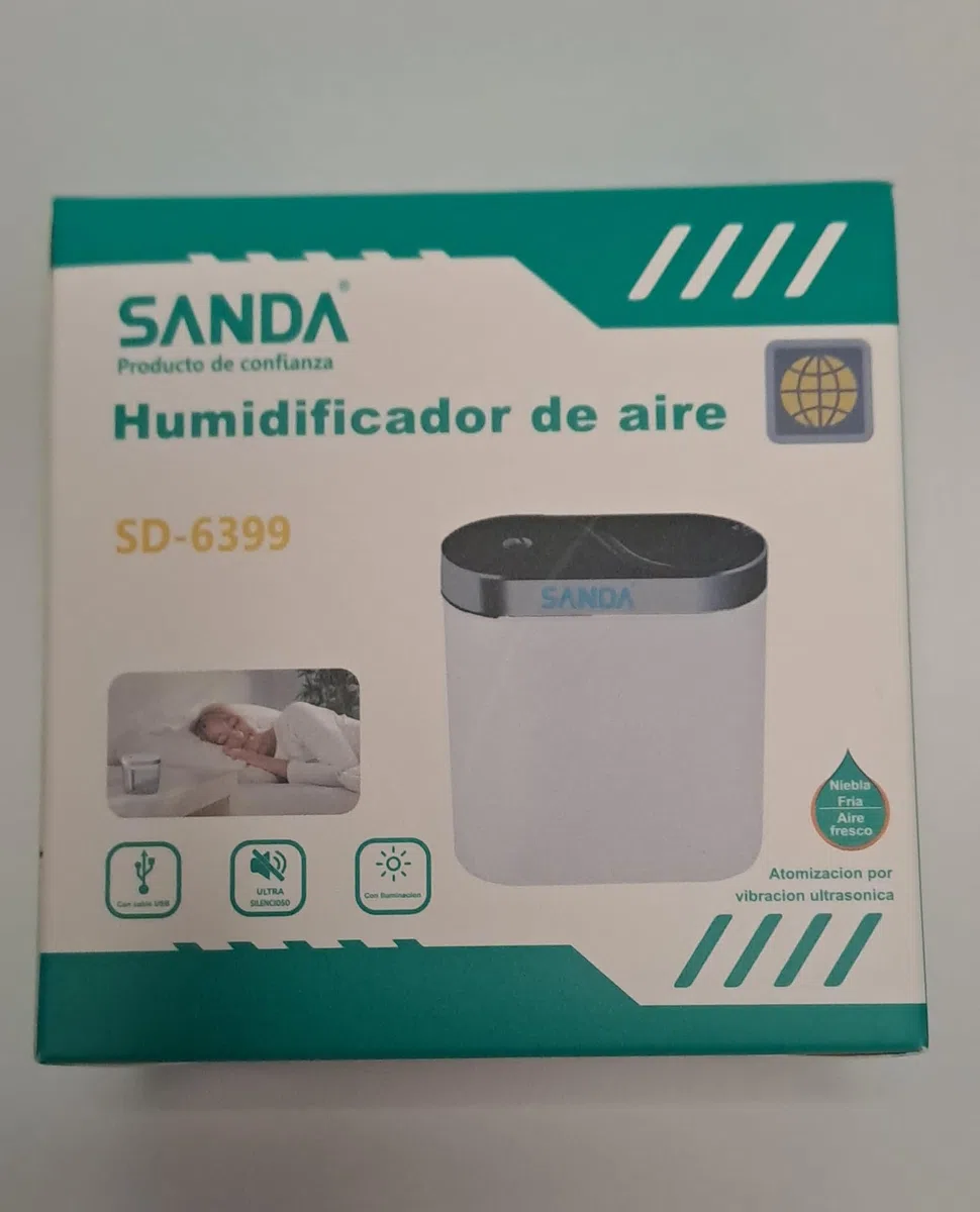 DIFUSOR HUMIFICADOR 260 ML DE CAPASIDAD 6-8 HORAS DE USO ILUMINACION LED bajo ruido conexion por USB luz nocturna niebla fria (blanco)