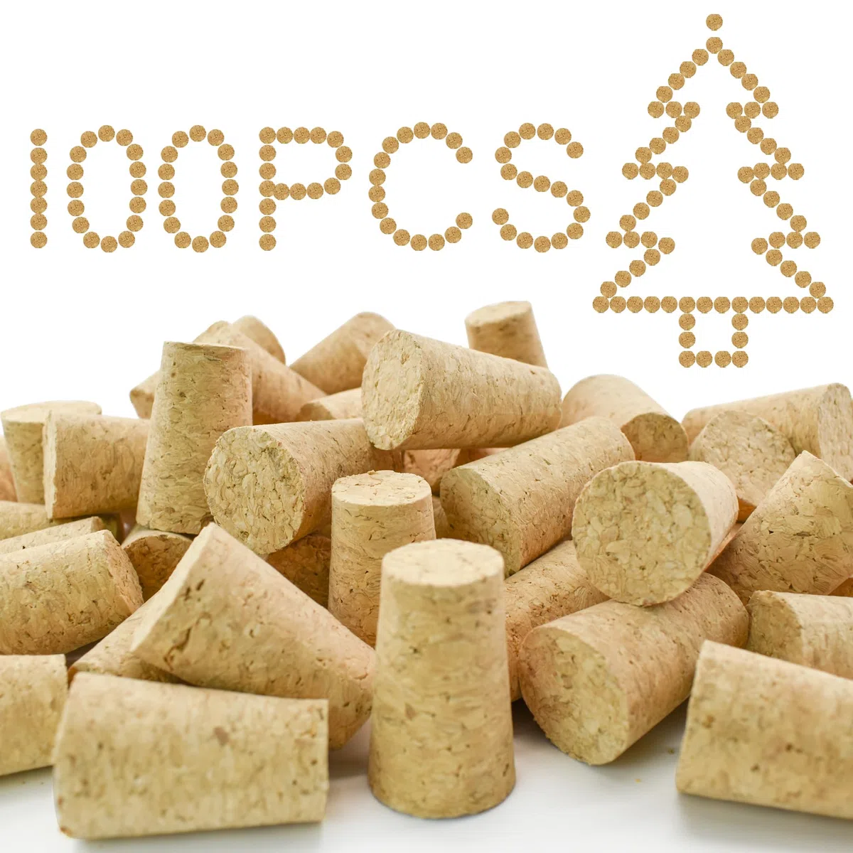 100 corchos de vino suaves naturales de corcho cónico #9, para hacer vino, manualidades, tapones de corcho de madera, tapones de repuesto para botellas de vino