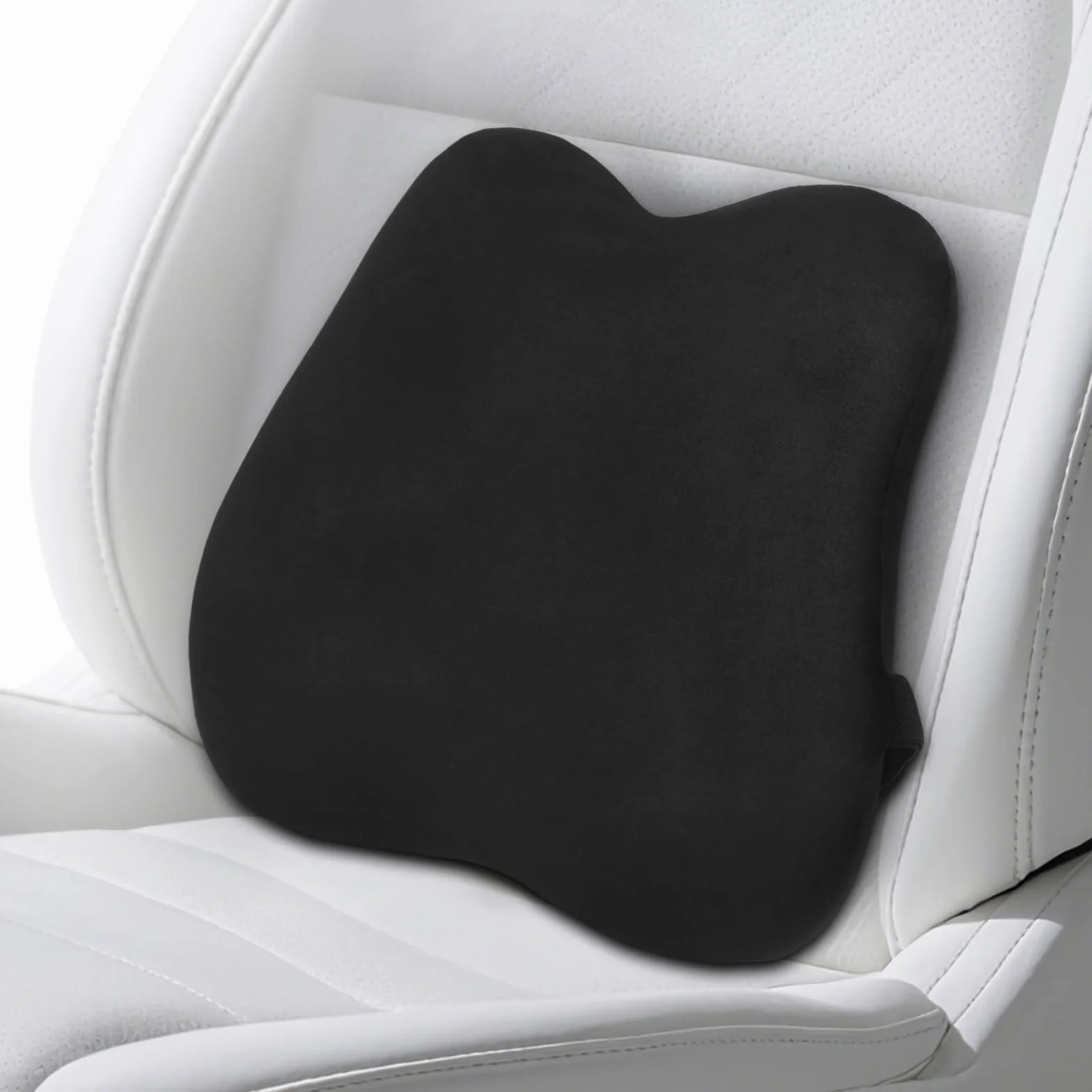 Cojin Lumbar Coche, Cojin Lumbar Silla Oficina Ergonómico, Almohada Lumbar con Esponja Memoria, cojín de Soporte Lumbar, Respaldo Lumbar para Silla Oficina, Coche, Negro