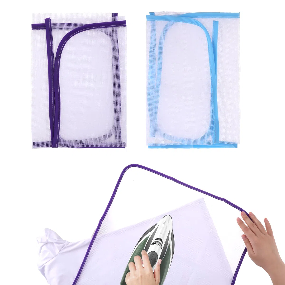 Paquete de 2 paños de malla para planchar protectores, protector de planchado que ahorra quemaduras, paño de planchado para proteger la ropa, almohadilla de planchado para coser y planchar herramienta