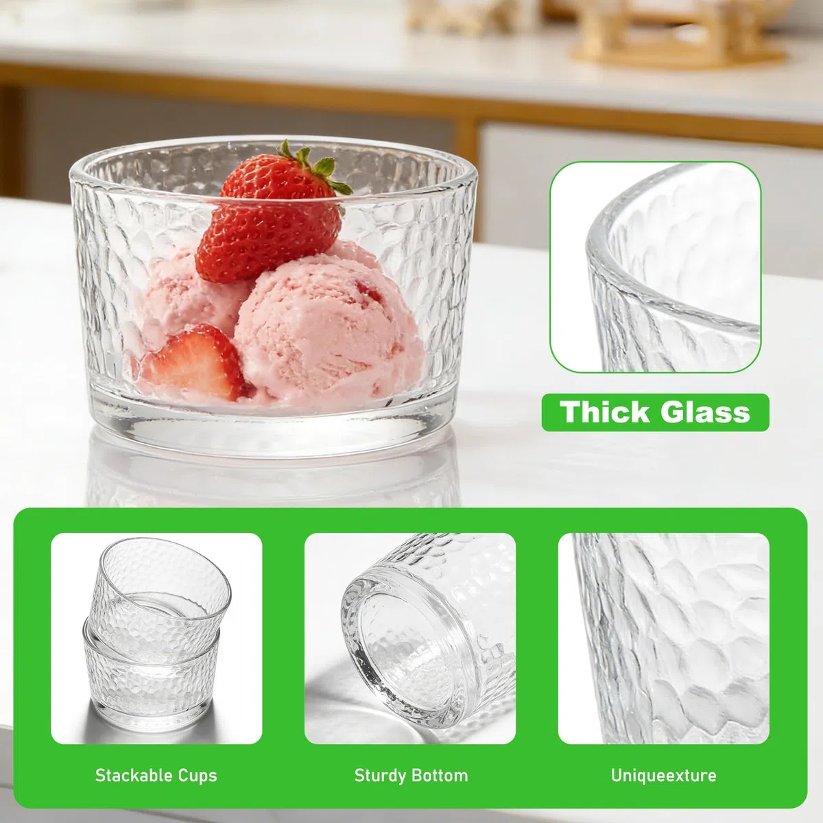 GBKDQQ 8 unidades/200 ml Vasos de postre transparentes de 200 ml: cuencos pequeños de cristal para postre y yogur