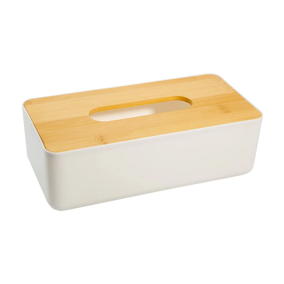 Caja para pañuelos, Soporte para Pañuelos, Portapañuelos de Papel Caja, Recargable, Blanco, para Baño, Salón, Oficina, 26 x 13,2 x 8,8-1 Unidad