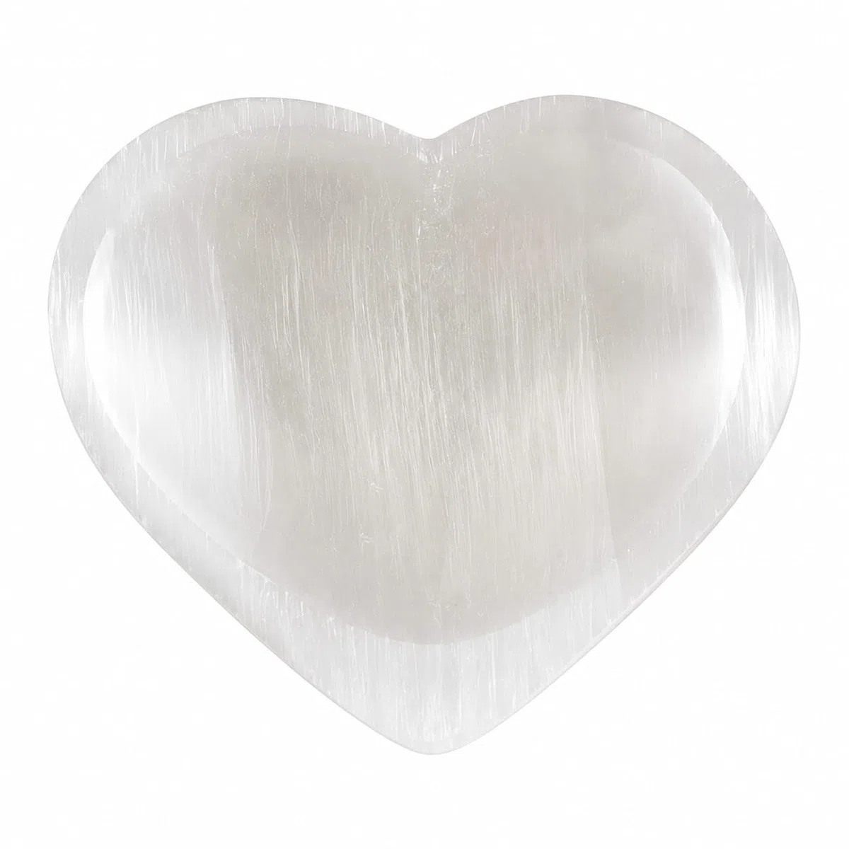 Cuenco de selenita en forma de corazón cuenco de cristal natural para meditación y recarga energética, decoración para el hogar Cuenco de selenita pulido en blanco (10 cm)