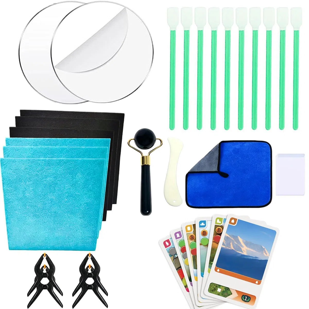 Kit Restauración Tarjetas,28 Piezas Herramienta De Aplanado, Clasificación Y Cuidado,Kit De Reparación De Cartas Coleccionables - Para Hogar, Oficinas, Deportes, Coleccionistas, Ferias, Carteras, Créd