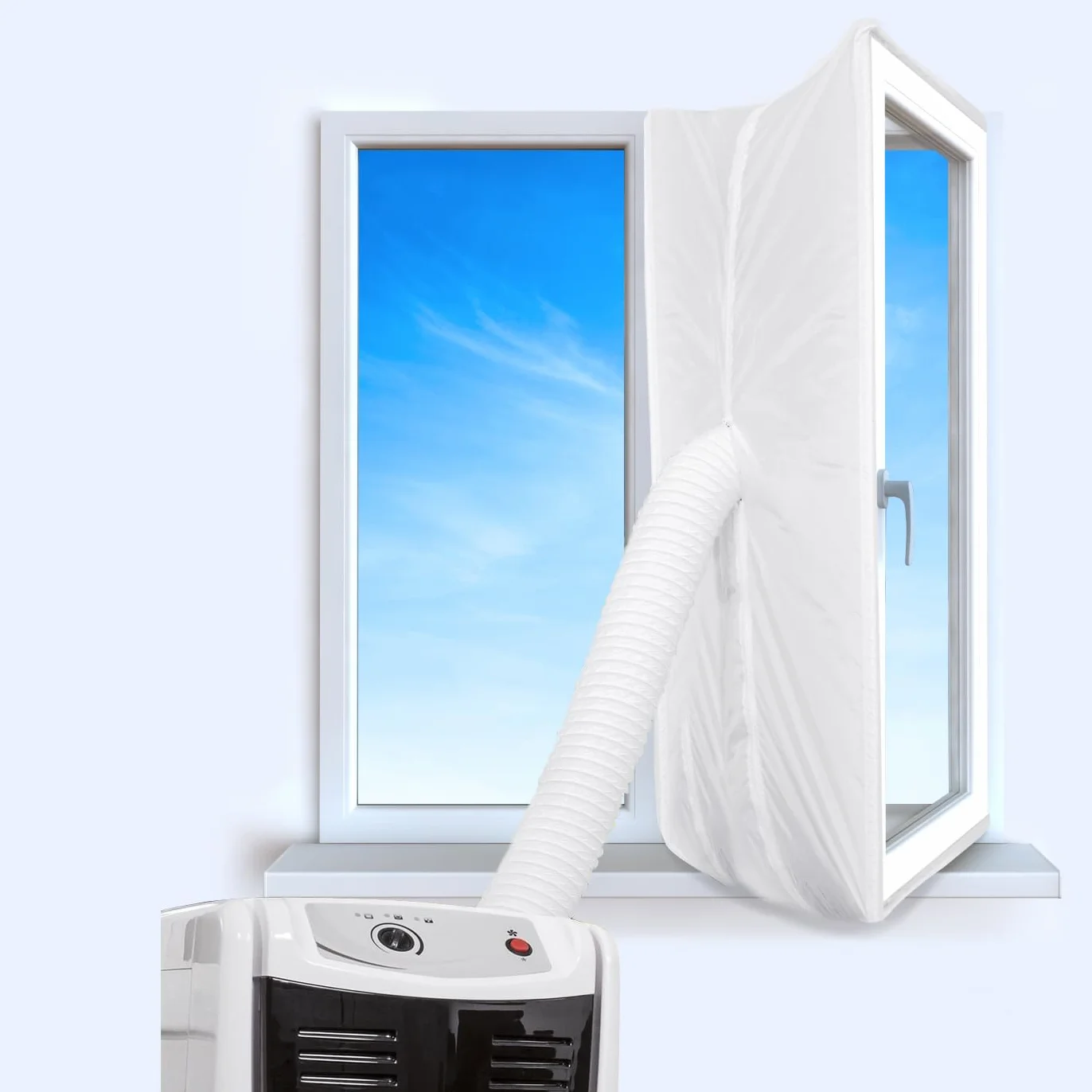 Aozzy para aparatos de Aire Acondicionado portátiles Cubierta de Ventana AirLock, Pantalla para Evitar la Entrada de Aire Caliente Accesorio de Sistema de Aire Acondicionado
