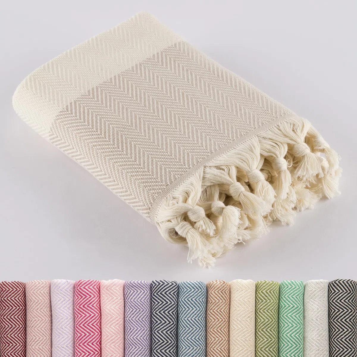 LUCIDUS Toalla Turca de Playa XXL (100x200 cm) - 100% Algodón Peshtemal Fouta - Toalla Hammam Grande de Secado Rápido, Ligera y Sin Arena para Baño, Sauna y Yoga (Beige Natural)
