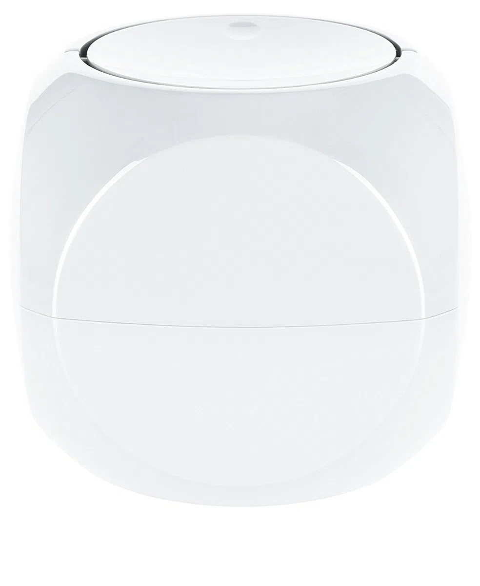 Spirella - Papelera para cosméticos - Contenedor de residuos de baño - 1 litro con tapa giratoria - Blanco