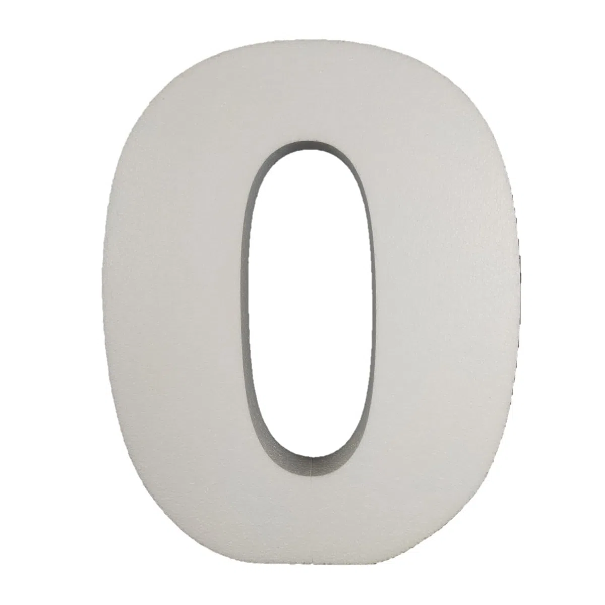 Numero 0 de 60 cm de Alto y 5 cm de Grueso en poliestireno expandido para decoración de Eventos, celebración, Aniversario y cumpleaños