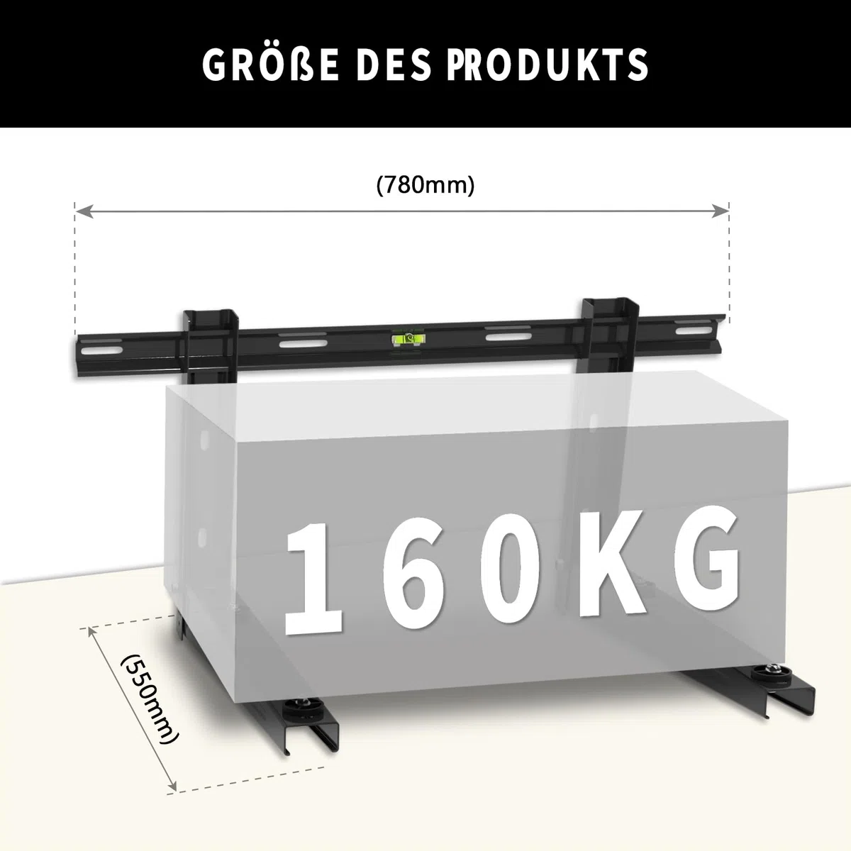 Soporte de pared universal para aire acondicionado exterior 550 mm 9000 – 36000 BTU hasta 160 kg, consola de pared para aire acondicionado split y bomba de calor, resistente y estable
