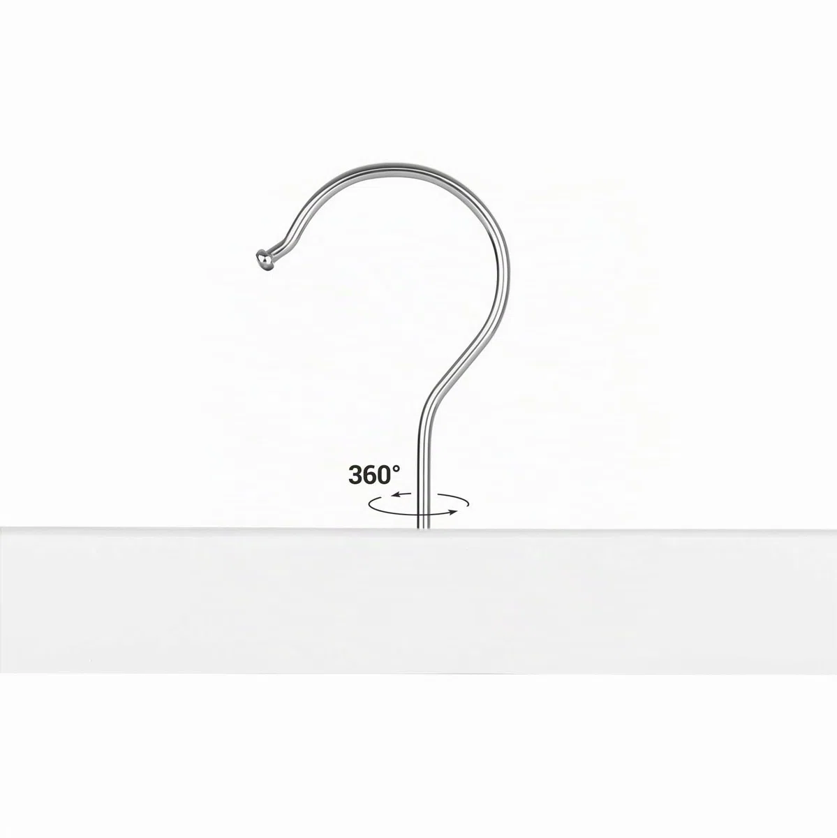 SONGMICS CRW008WT-8 - Juego de 8 Perchas Pinzas para Pantalones y Faldas, con Gancho Giratorio y Pinzas Ajustables, Longitud de 35,5 cm, Color Blanco